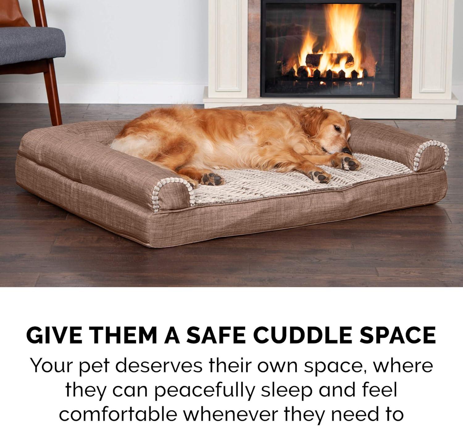Luxe Fur & Performance Linen Sofa Bed