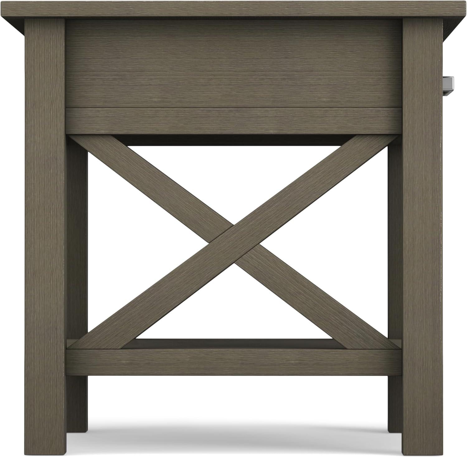 Simpli Home Kitchener Square End Table in Farmhouse Gray