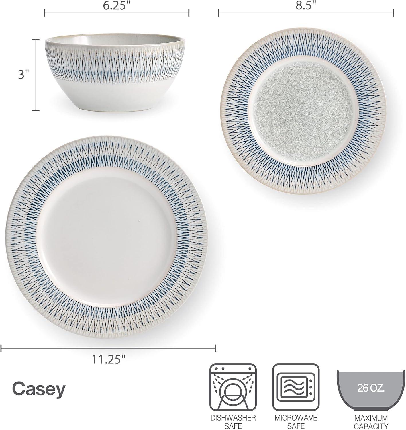 Pfaltzgraff Casey 12 Piece Stoneware Dinnerware Set White