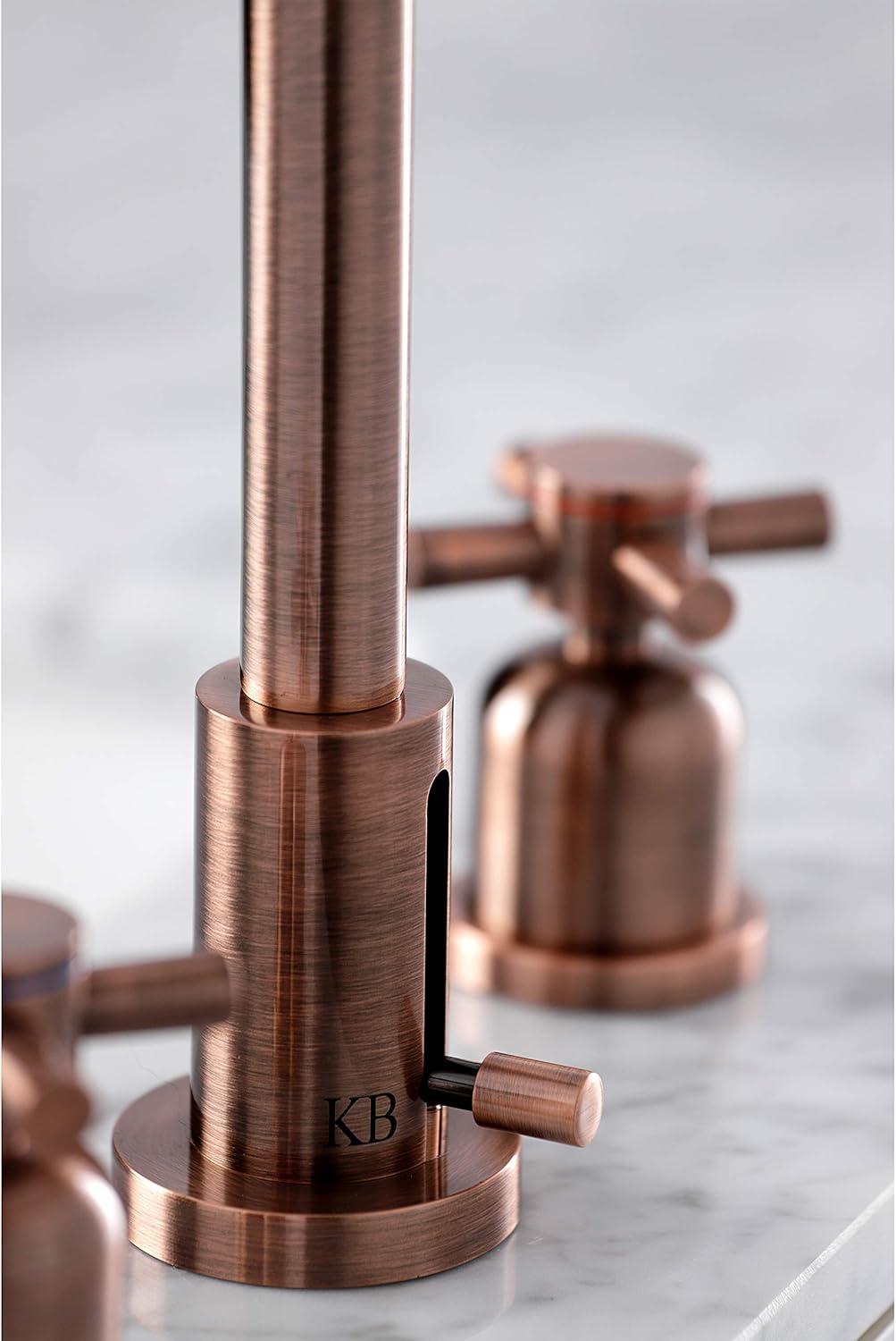Kingston Brass Concord Two-Handle 3-Hole Deck Mount Widespread Bathroom Faucet with Brass Pop-Up Drain