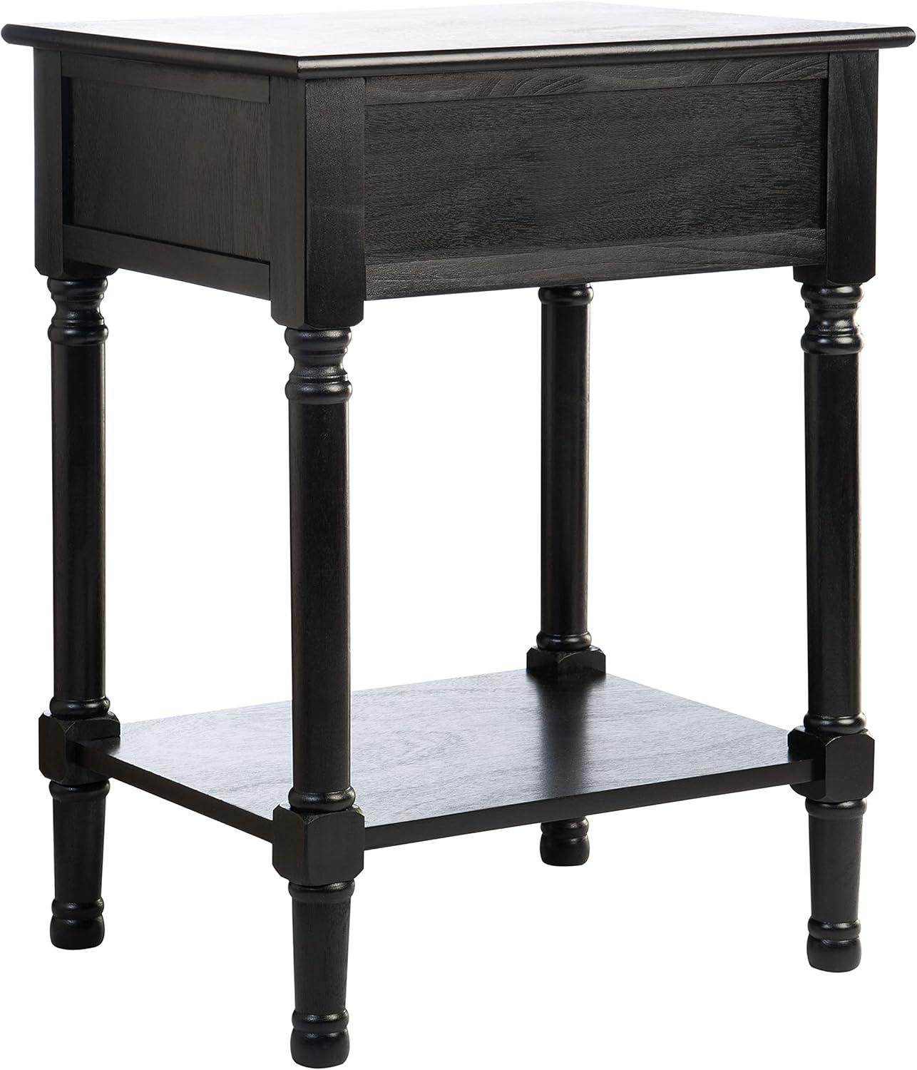 SAFAVIEH Peyton French Black Rectangle Wood Storage End Table (19 in. W x 15.8 in. D x 26 in. H)