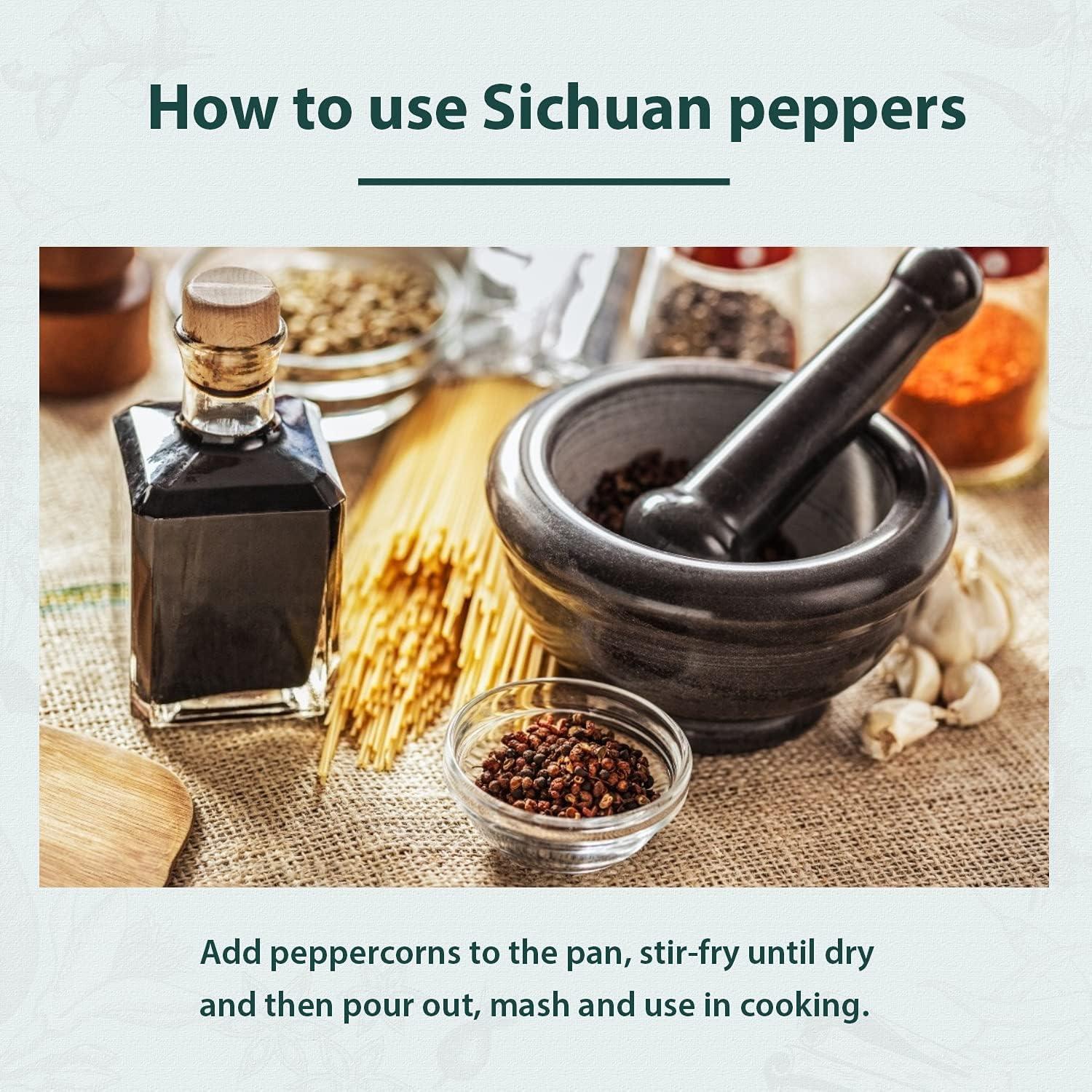 Soeos Sichuan Peppercorns 4oz, Grade A Szechuan Peppercorns, Tingle and Numbing Effect, Less Seeds