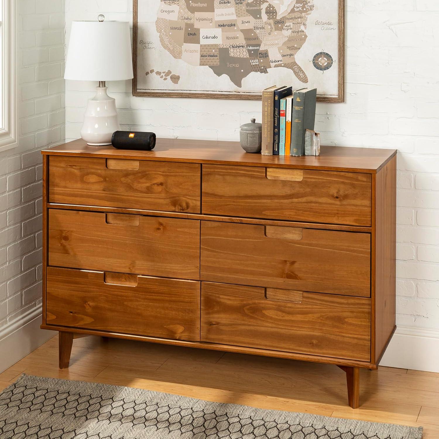 Yarber 6 Drawer Solid Wood Double Dresser