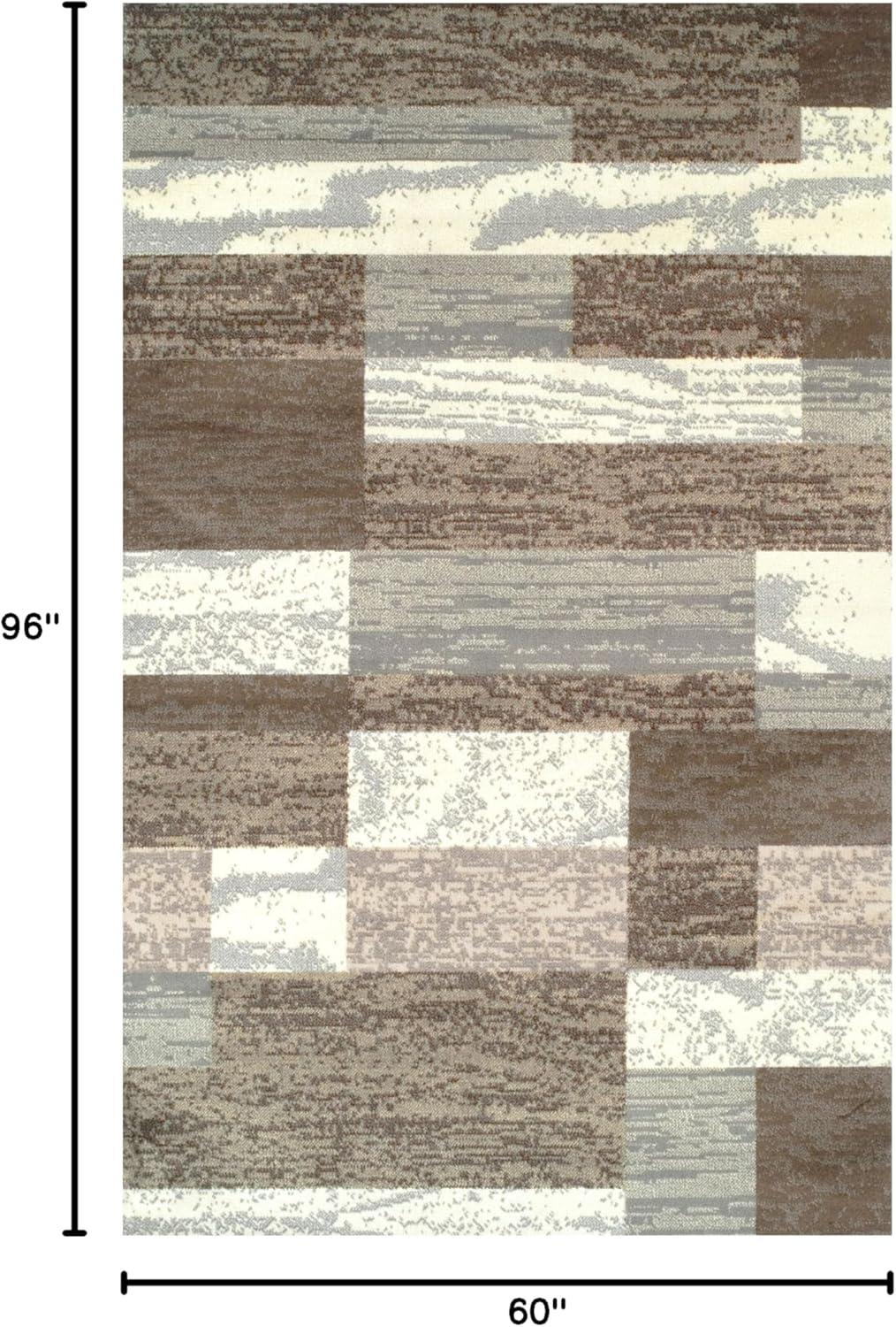 Superior Rockwood Geometric Indoor Area Rug, 5' x 8', Light Blue-Ivory