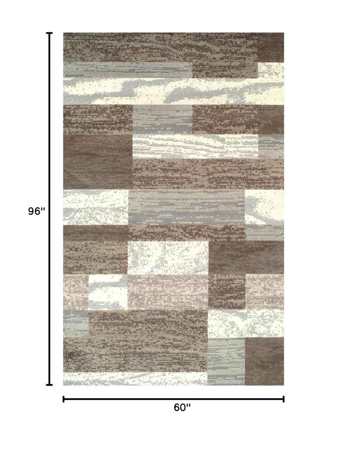 Superior Rockwood Geometric Indoor Area Rug, 5' x 8', Light Blue-Ivory