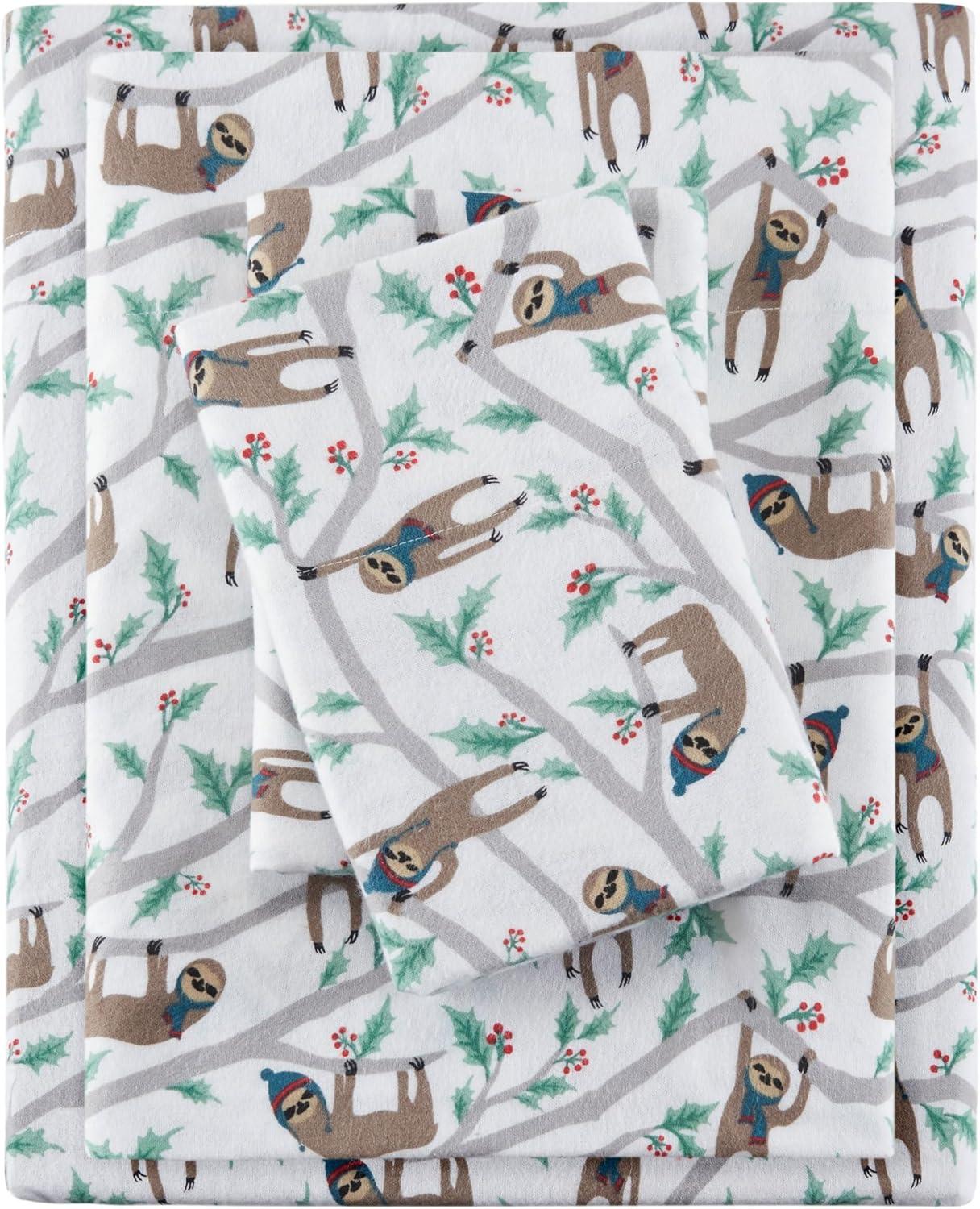 Full Cozy Flannel Sheet Set Multi Sloth