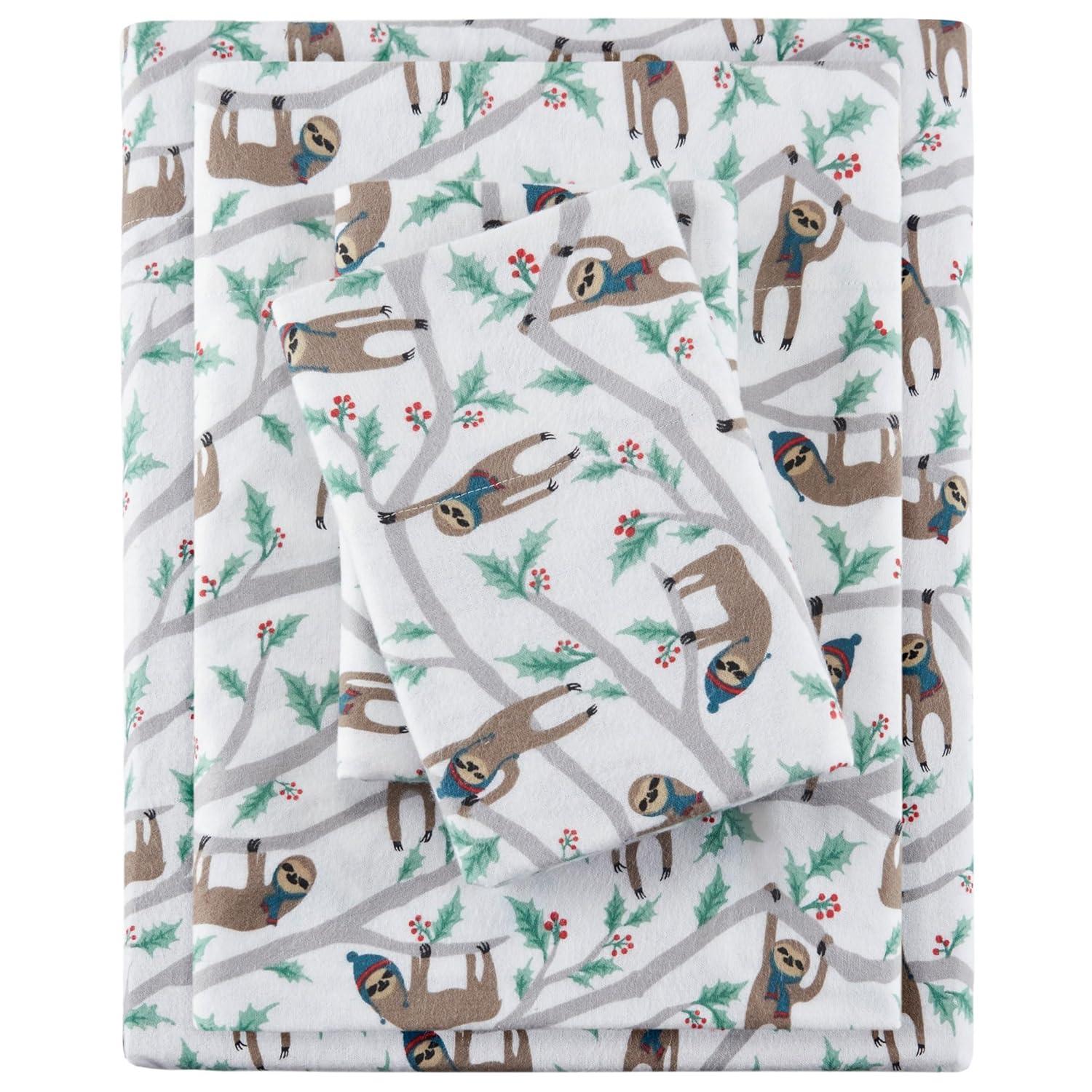 Full Cozy Flannel Sheet Set Multi Sloth
