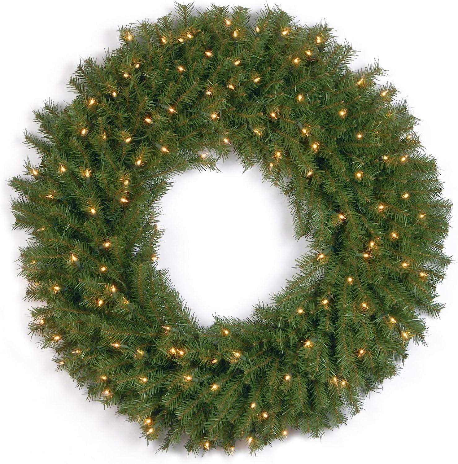 36" Prelit Norwood Fir Artificial Wreath Clear Lights - National Tree Company