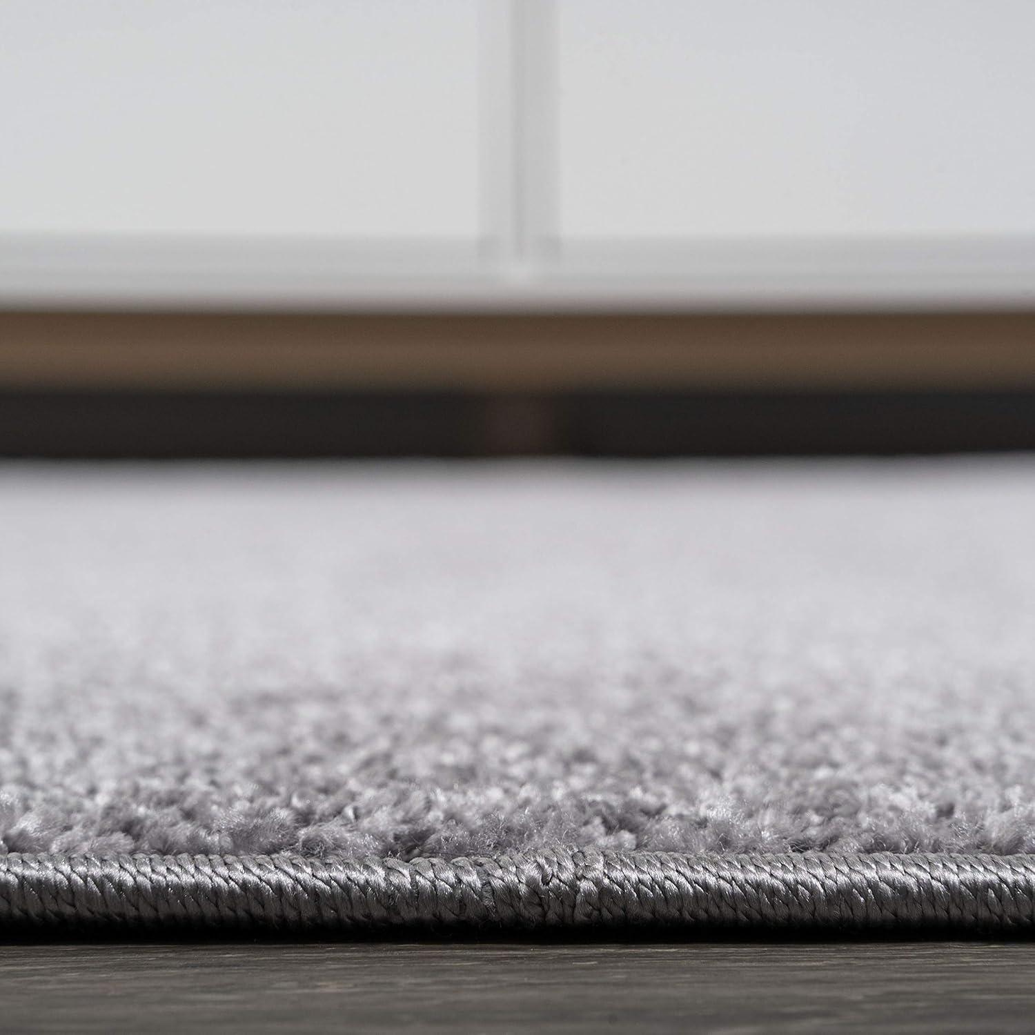 3'x5'Oval  Haze Solid Low-Pile, Gray - JONATHAN Y