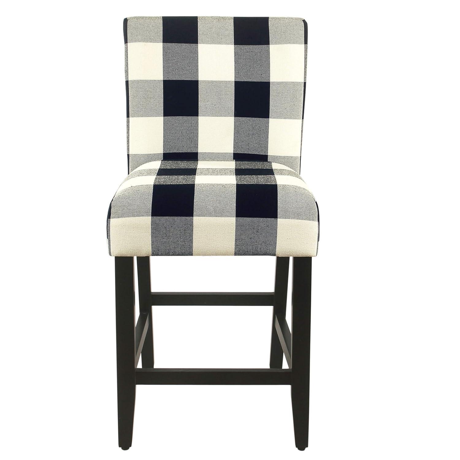 24" Curved Top Counter Height Barstool Safari Taupe - HomePop: Kitchen Seating with Back, Wood Legs