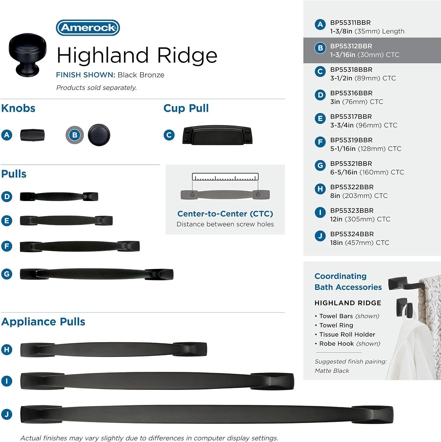 Highland Ridge 1 3/16" Diameter Mushroom Knob