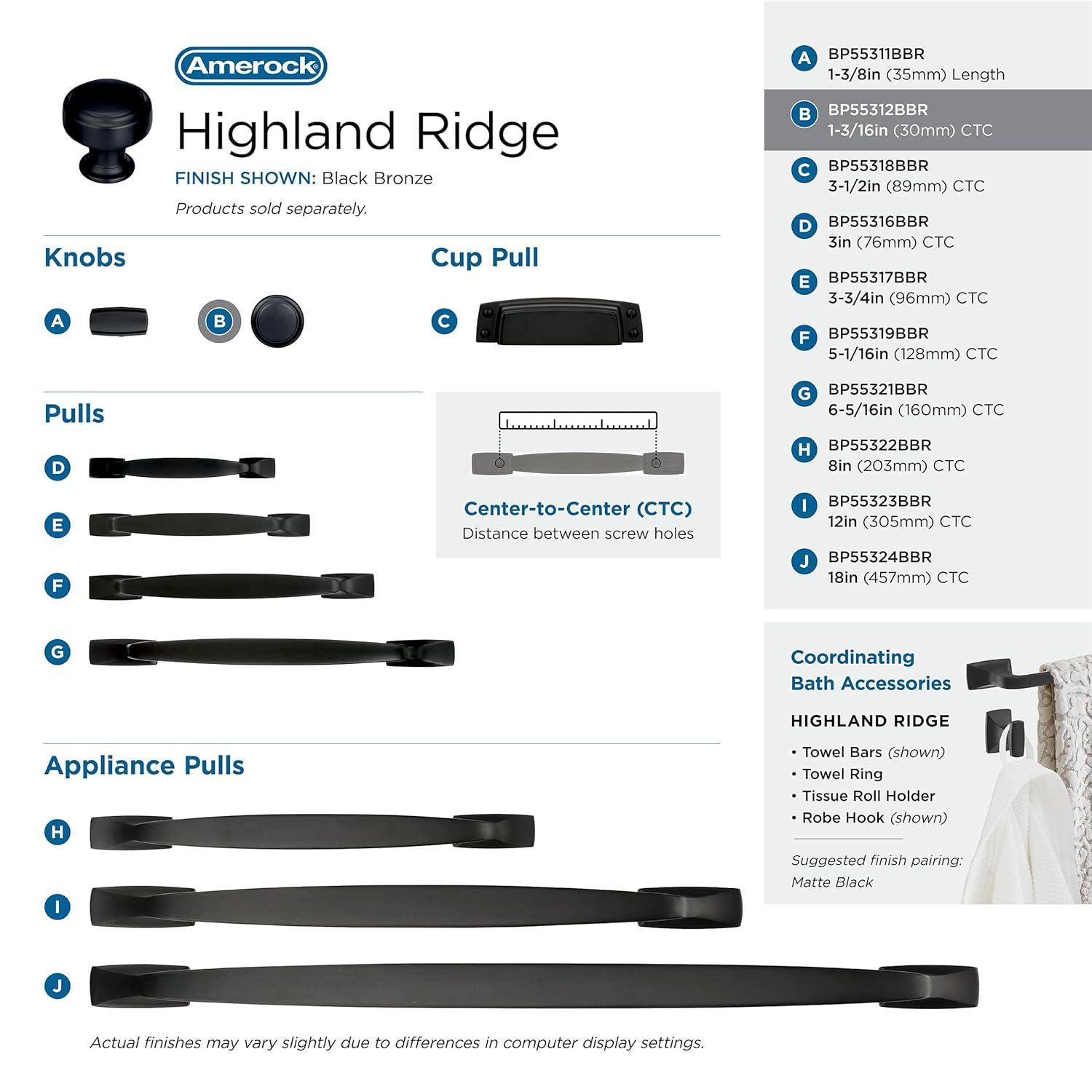 Highland Ridge 1 3/16" Diameter Mushroom Knob