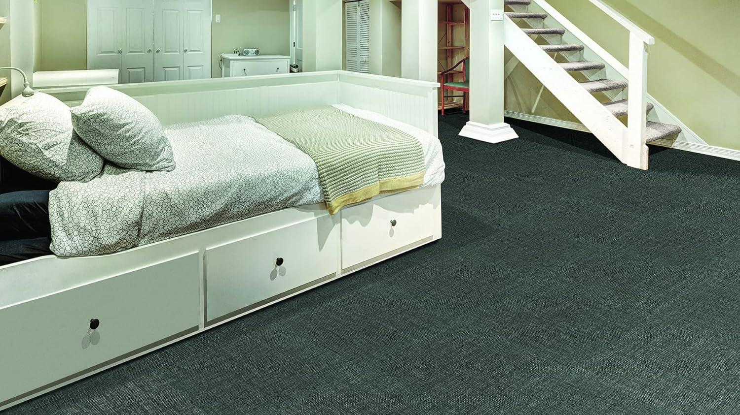 Mohawk Basics 24" x 24" Carpet Tile Sample with EnviroStrand™ PET Fiber in Charcoal (1 piece)