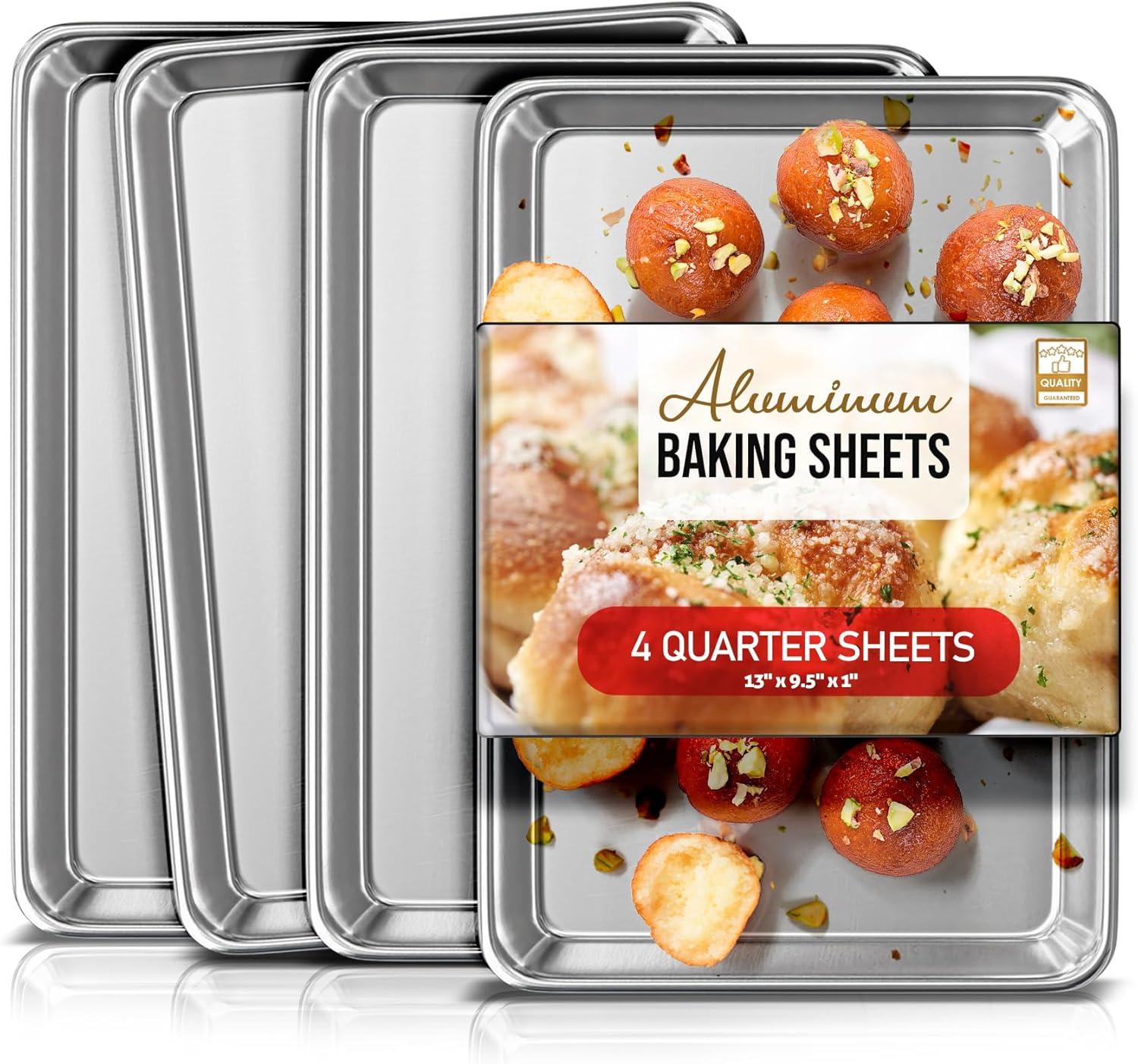 Joytable Non-Stick Aluminized Steel Quarter Sheet Pan Set (Set of 4)