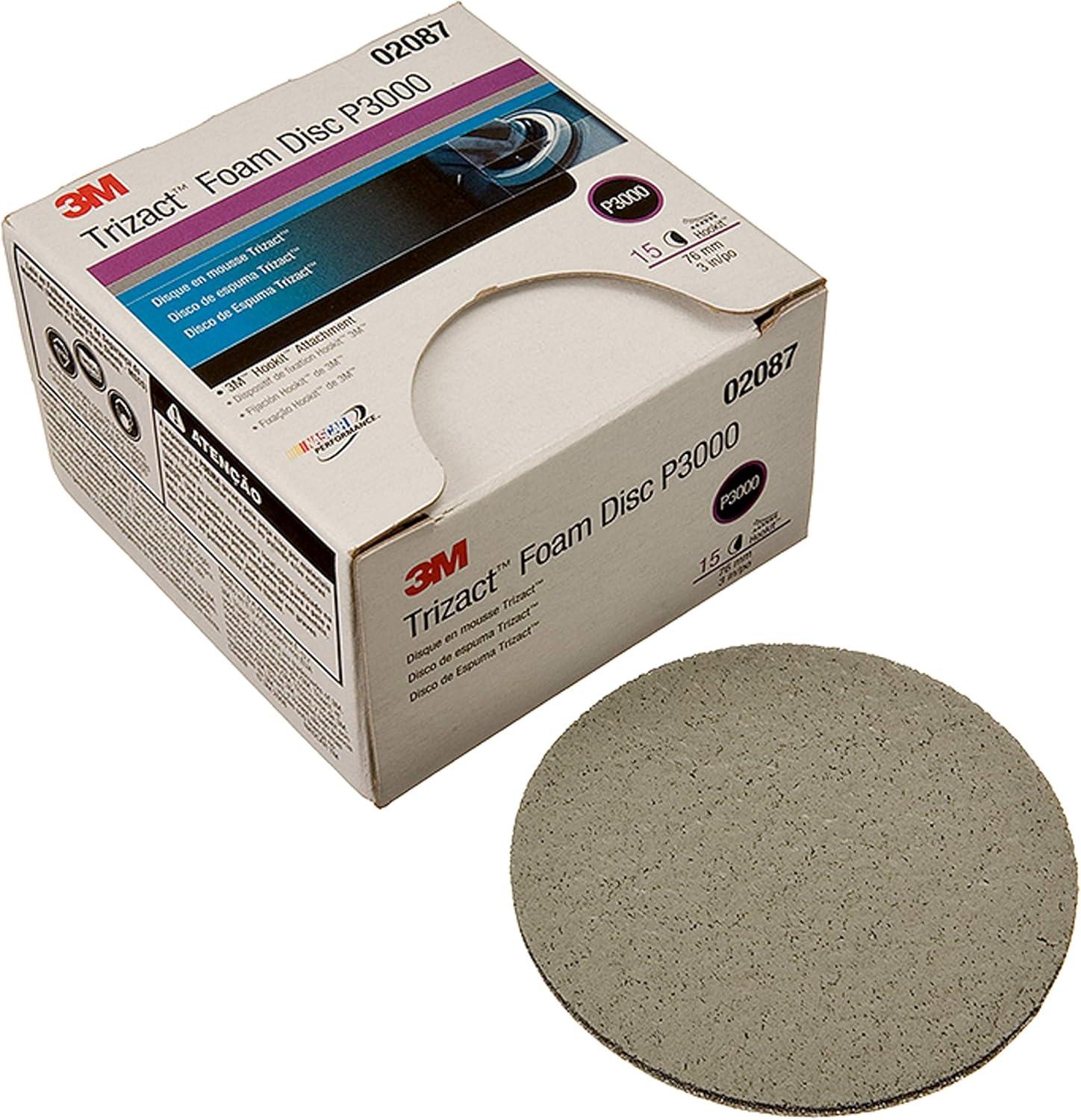 3M Trizact Hookit 3-Inch P3000 Foam Disc, 15-Pack