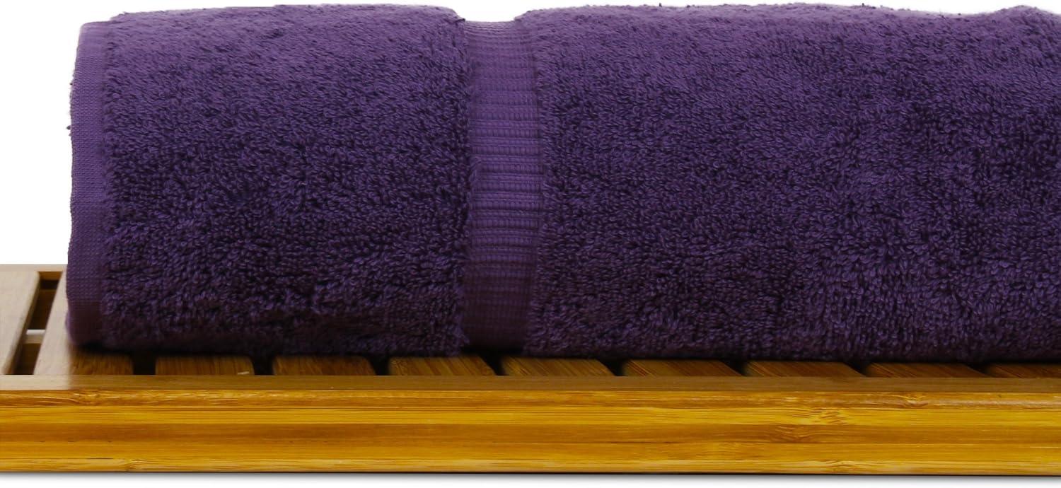 Luxury Hotel & Spa Collection Highly Absorbent, Quick Dry 100% Turkish Cotton 700 GSM, Eco Friendly Towel, for Bathroom Dobby Border Soft Bath Towel Set 27 X 54 ( Plum, Bath Towels - Set of 2)