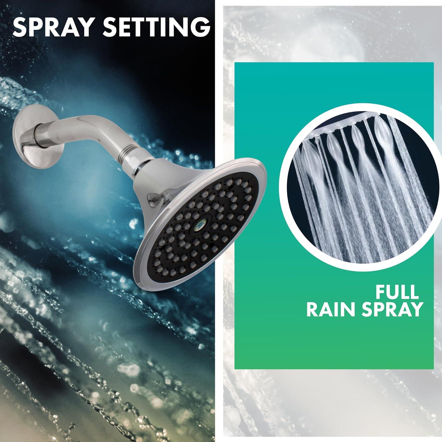 Niagara Conservation Sava Spa 1-Spray with 1.5 GPM 4.4-in. Wall Mount Adjustable Fixed Shower Head - Chrome