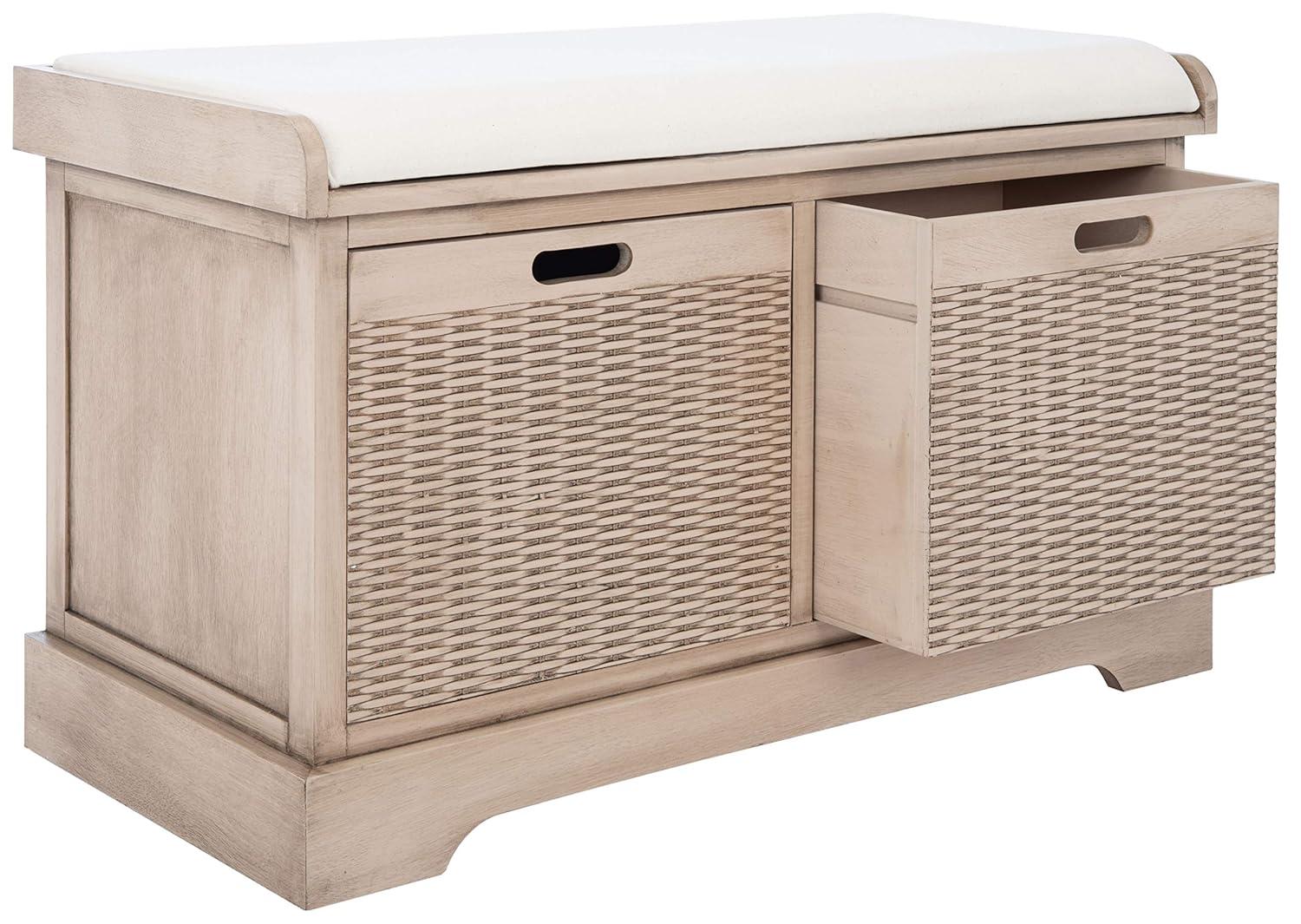 Landers 2 Drawer Cushion Bench - BCH5702 - Sand - Safavieh