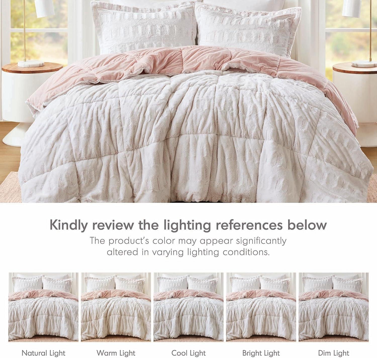 Madison Park Gia Back Print Long Fur Comforter Mini Set