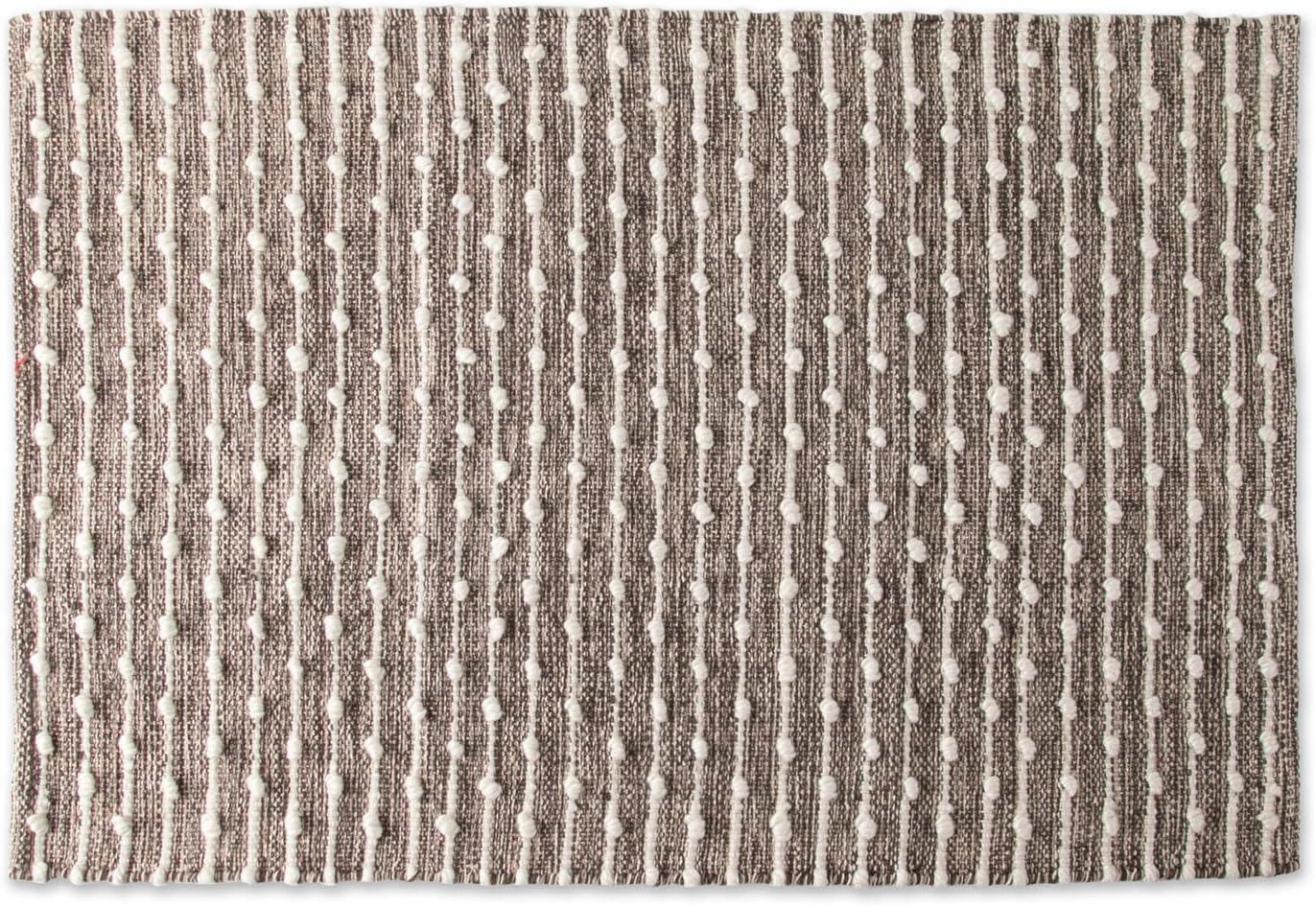 Stone-Gray Recycled Cotton 2x3ft Handcrafted Area Rug