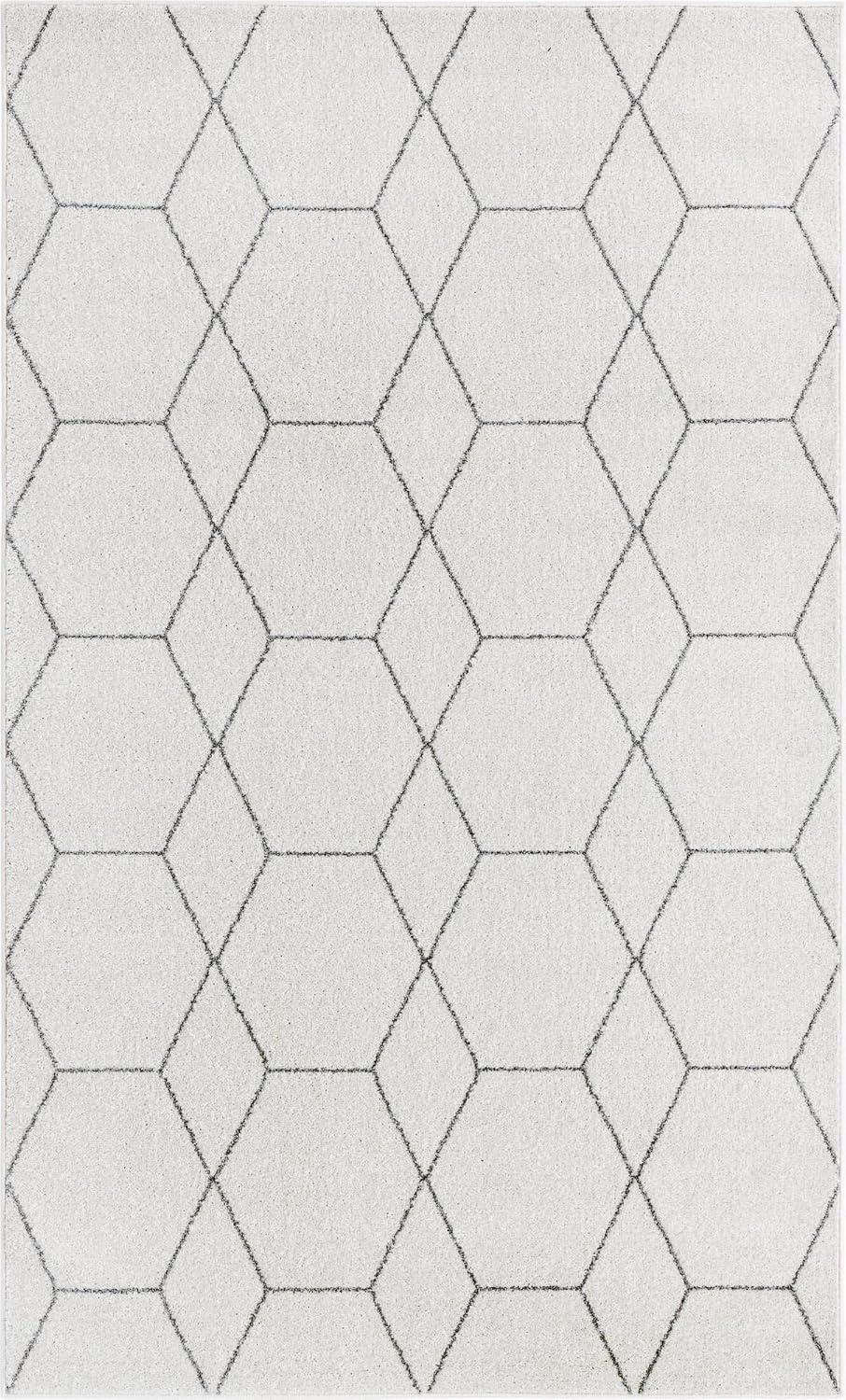 Unique Loom 5' 0 x 8' 0 Trellis Frieze Geometric Ivory Area Rug