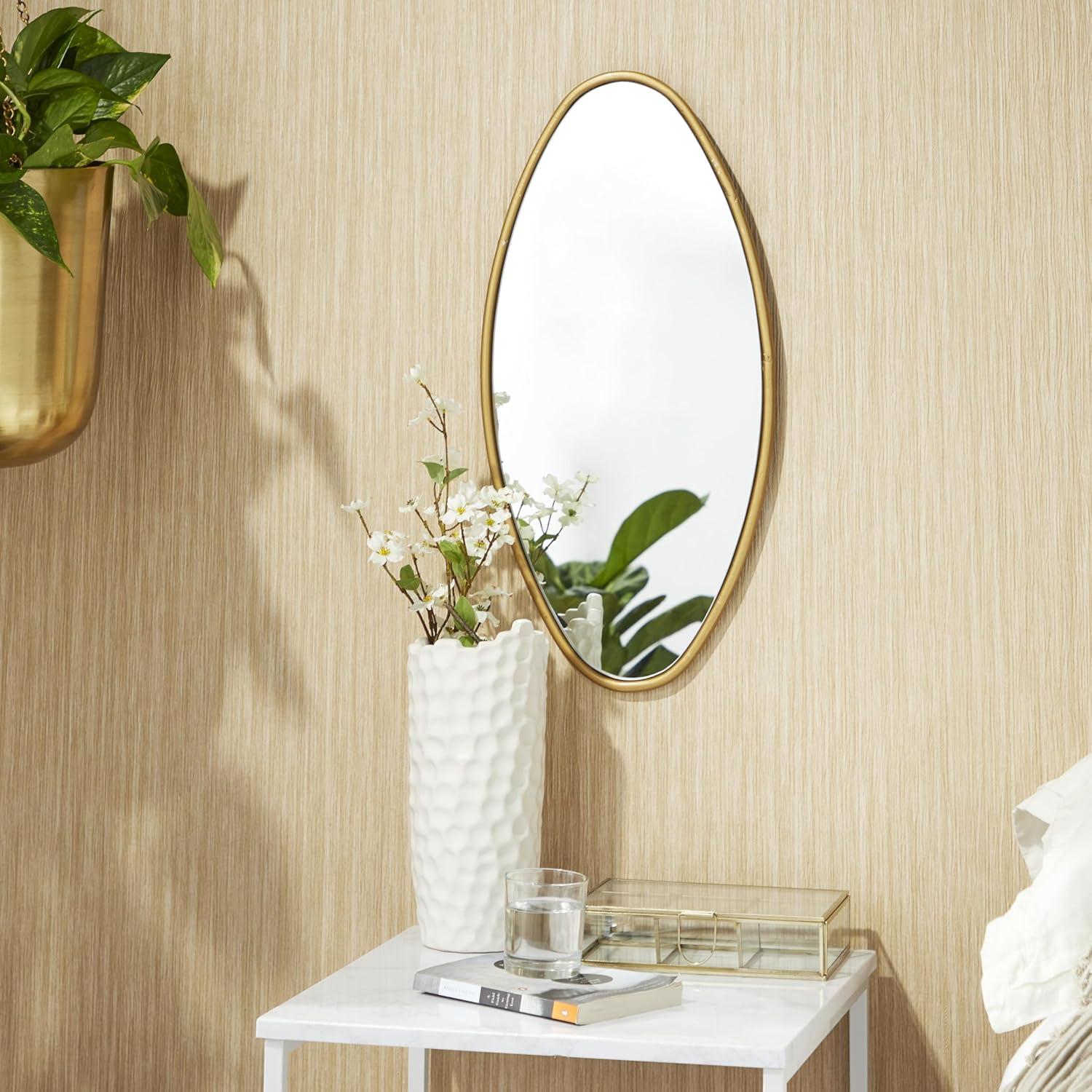 CosmoLiving by Cosmopolitan Metal Gold Wall Mirror with Varying Shapes Set