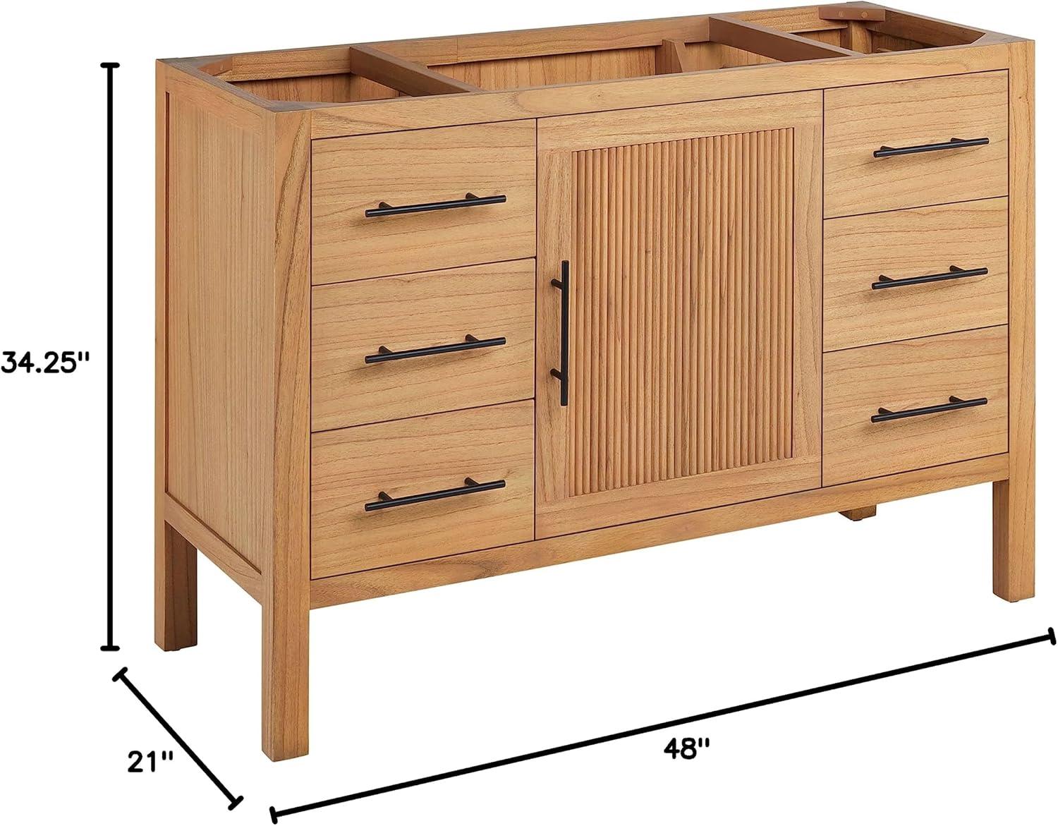 Ayanna 48" Natural Mindi Wood Single Bathroom Vanity Cabinet