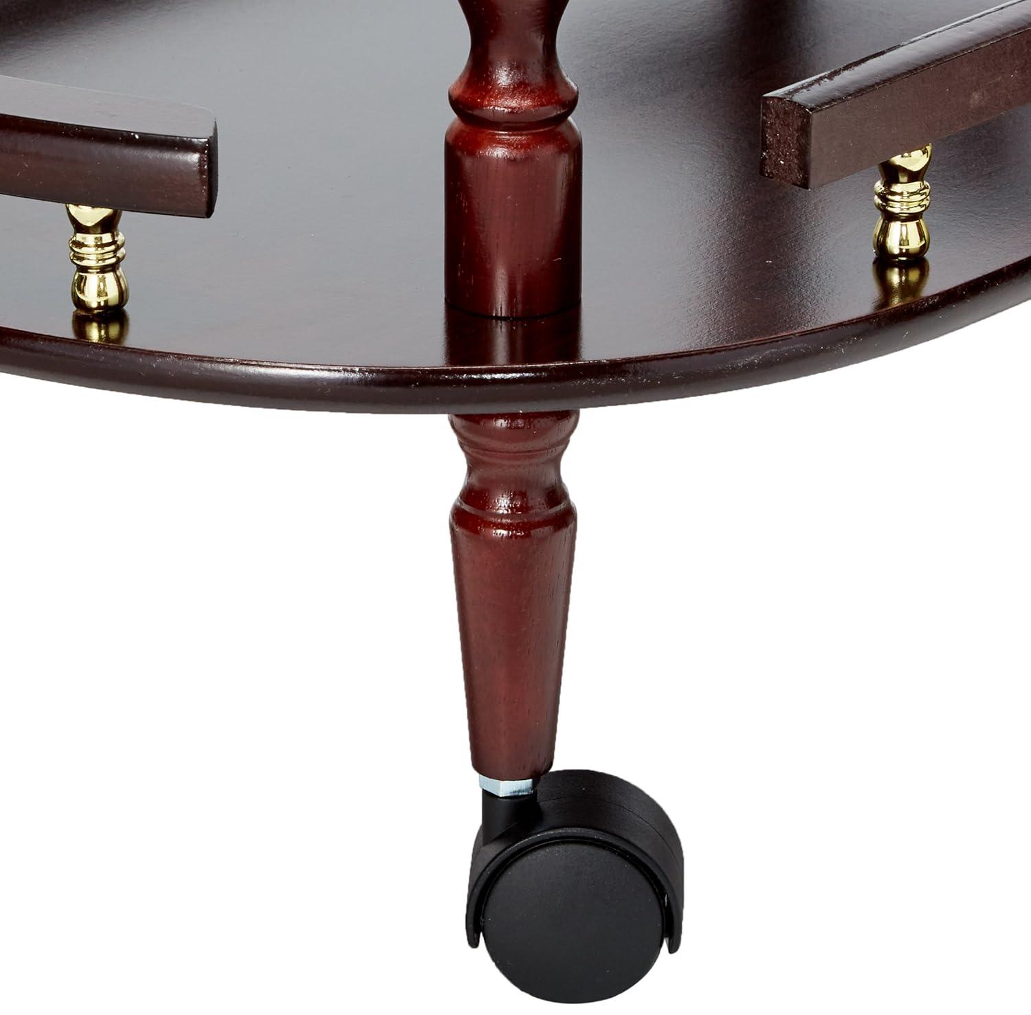 Coaster Palmer Traditional 2 Tier Wood Serving Cart Merlot/Brass