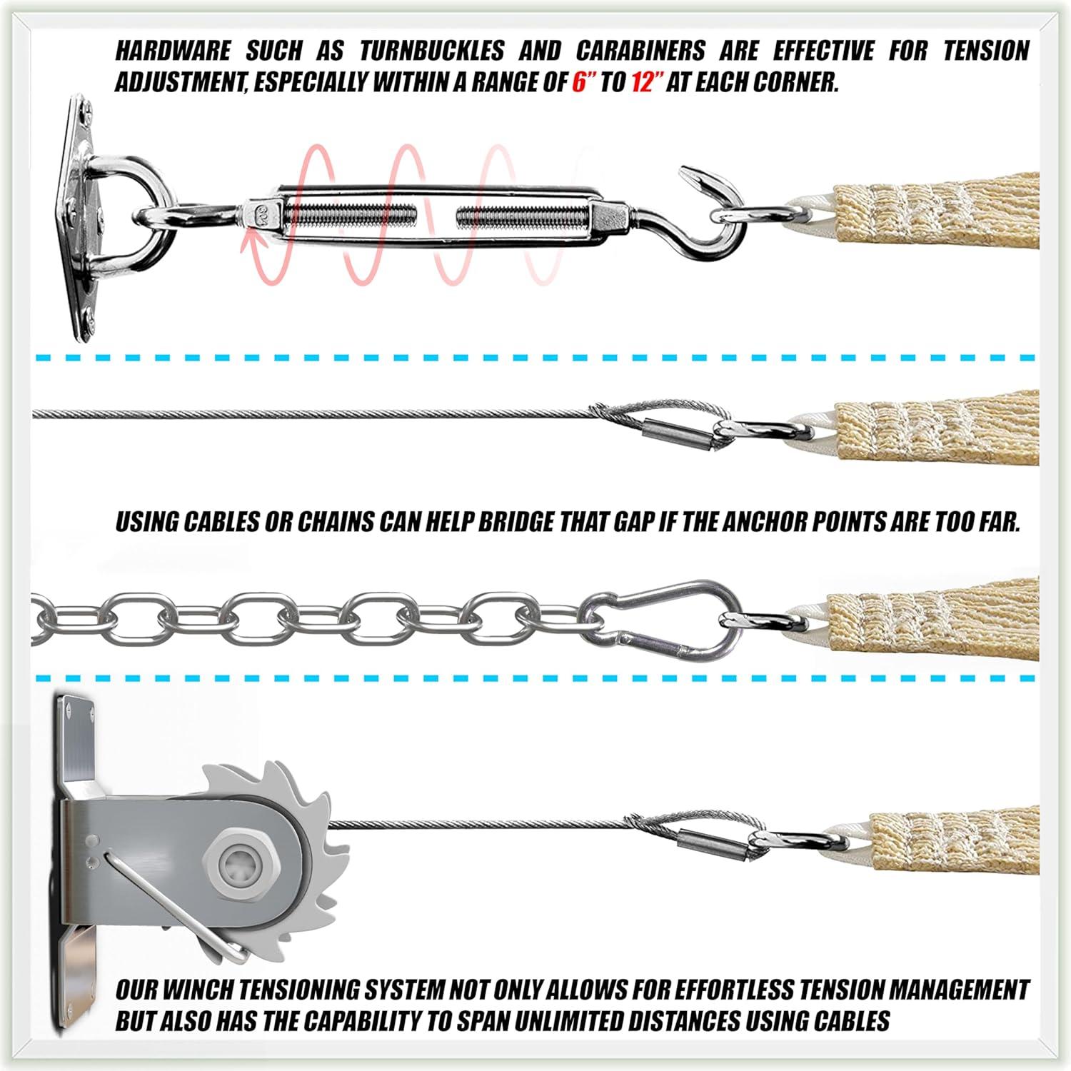 ColourTree 16' x 20' Grey Rectangle - CTAPR1620 Sun Shade Sail Canopy Mesh Fabric UV Block UPF50 - Commercial Heavy Duty - 190 GSM - 3 Years Warranty