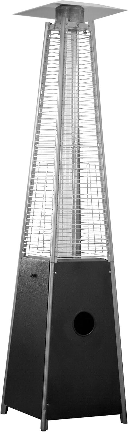 AZ Patio Heaters Tall Quartz Glass Tube Liquid Propane Gas Heater, Black