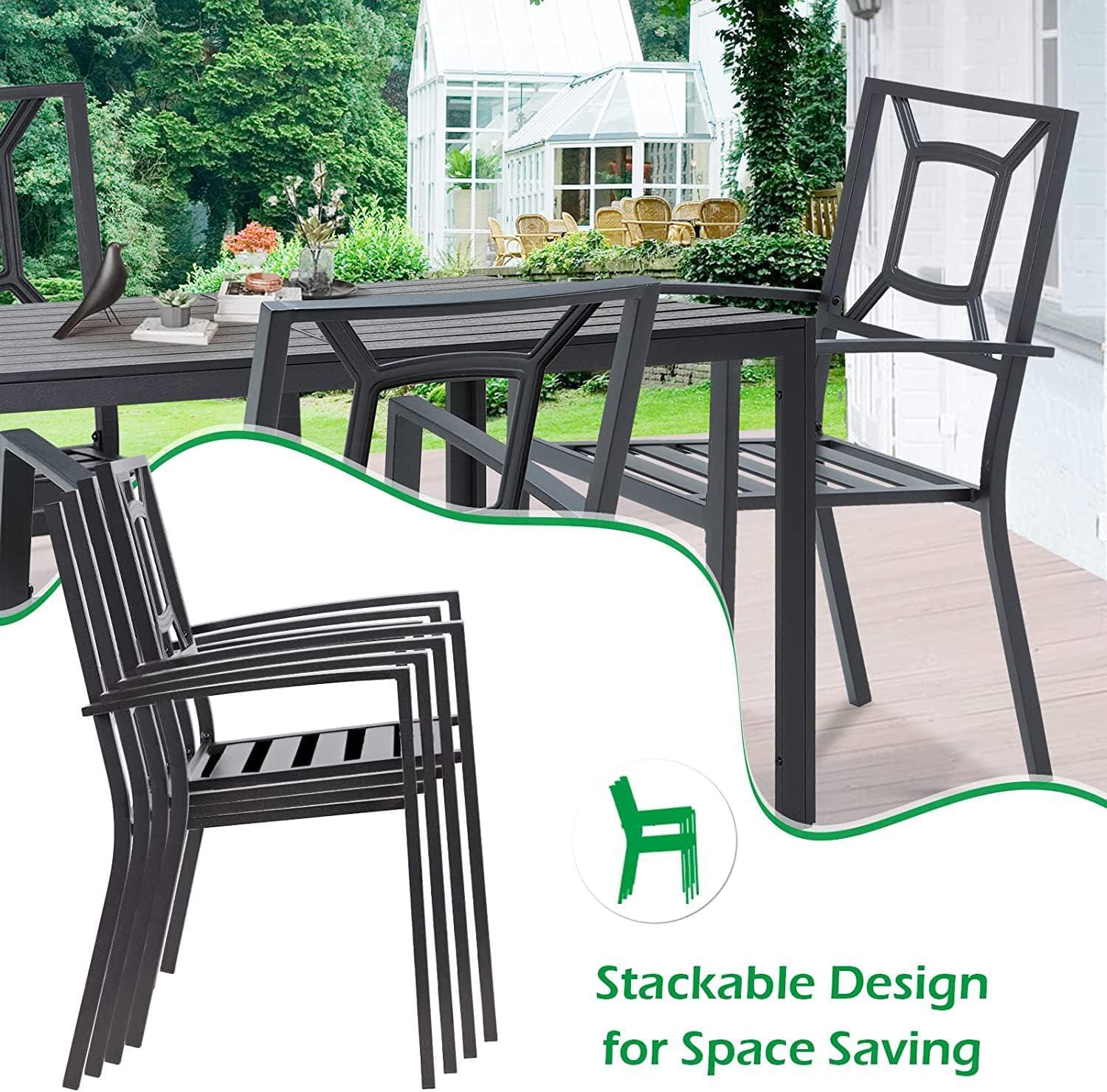 AECOJOY Aluminum 7 Piece Patio  Set w/  Rectangular Table and Chairs