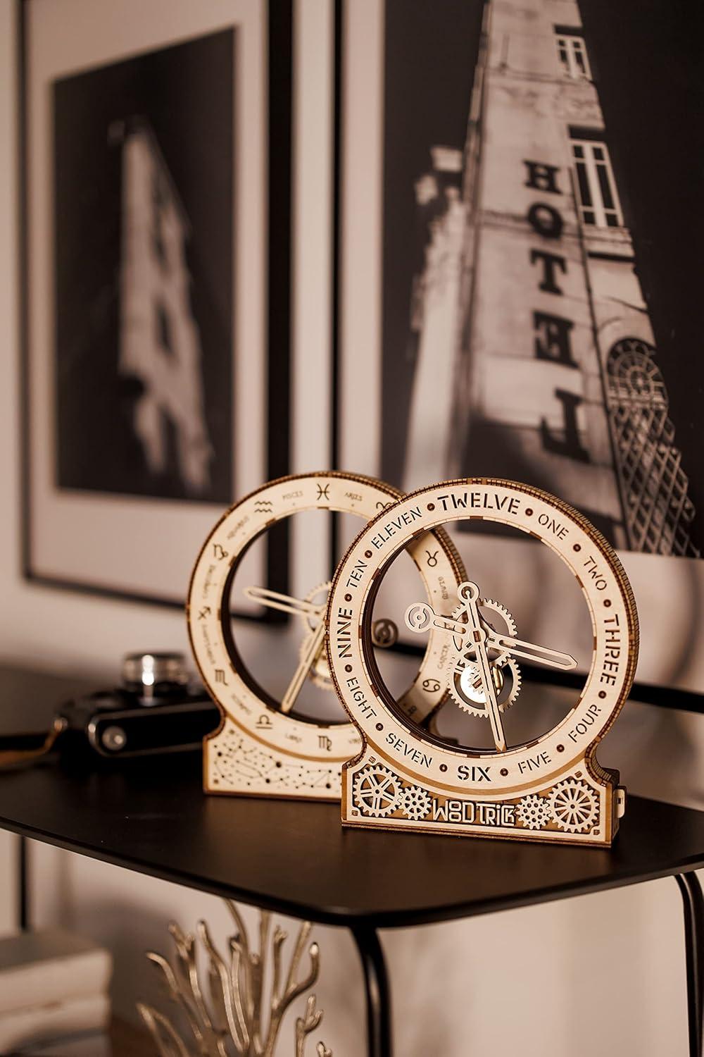 Wood Trick Modern Kinetic Clock 3D Wooden Puzzles for Adults and Kids to Build - Magic Mechanism Aesthetic Design - Model Kits for Adults - Engineering DIY Wooden Models for Adults to Build