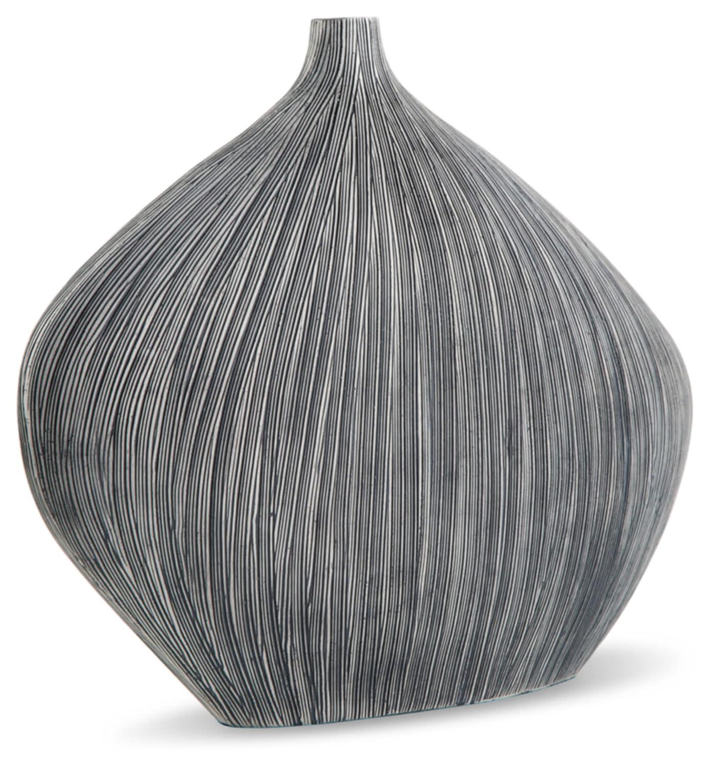 Benjara Crew Decorative Vase, Asymmetrical Design, Black Polyresin Frame, 16 Inch