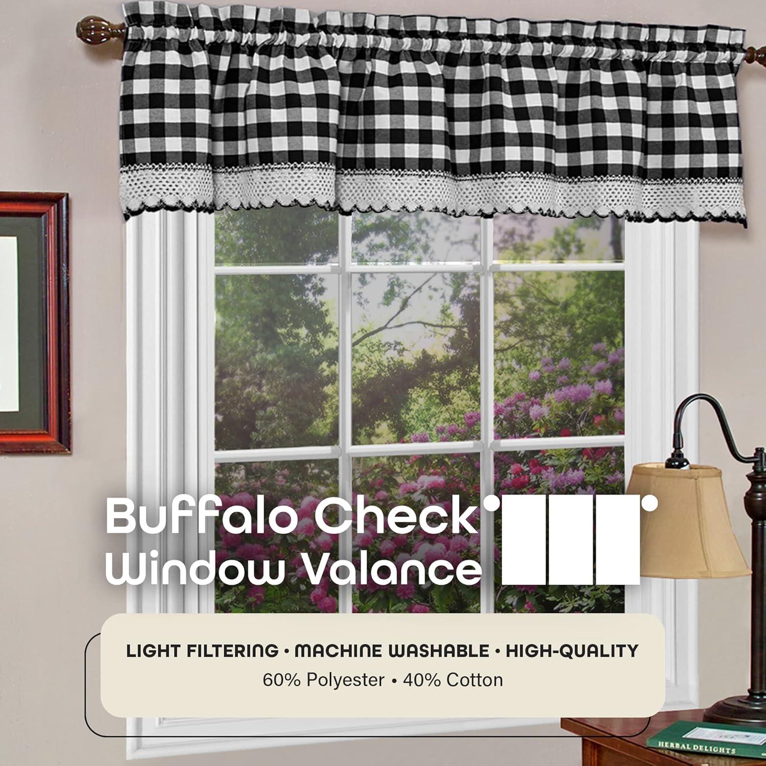 Classic Buffalo Check Kitchen Curtain Valance