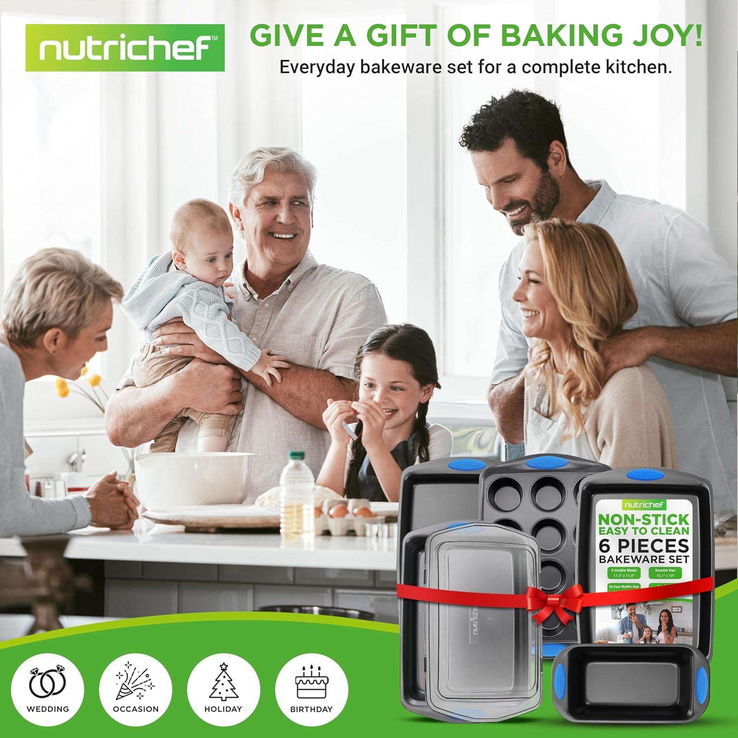 NutriChef NutriChef 6-Piece Deluxe Steel Nonstick Bakeware Set