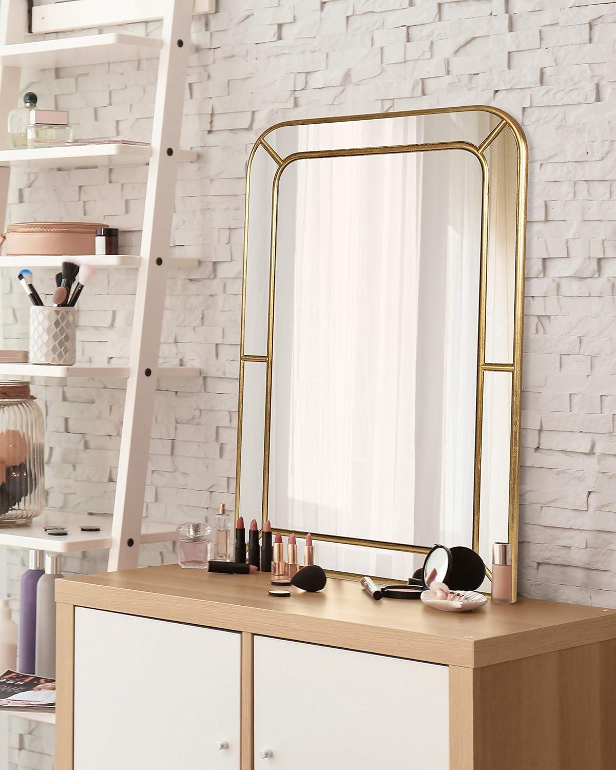 Kate and Laurel Lamson Transitional Framed Wall Mirror, 20 x 30, Gold, Sophisticated Glam Wall Decor