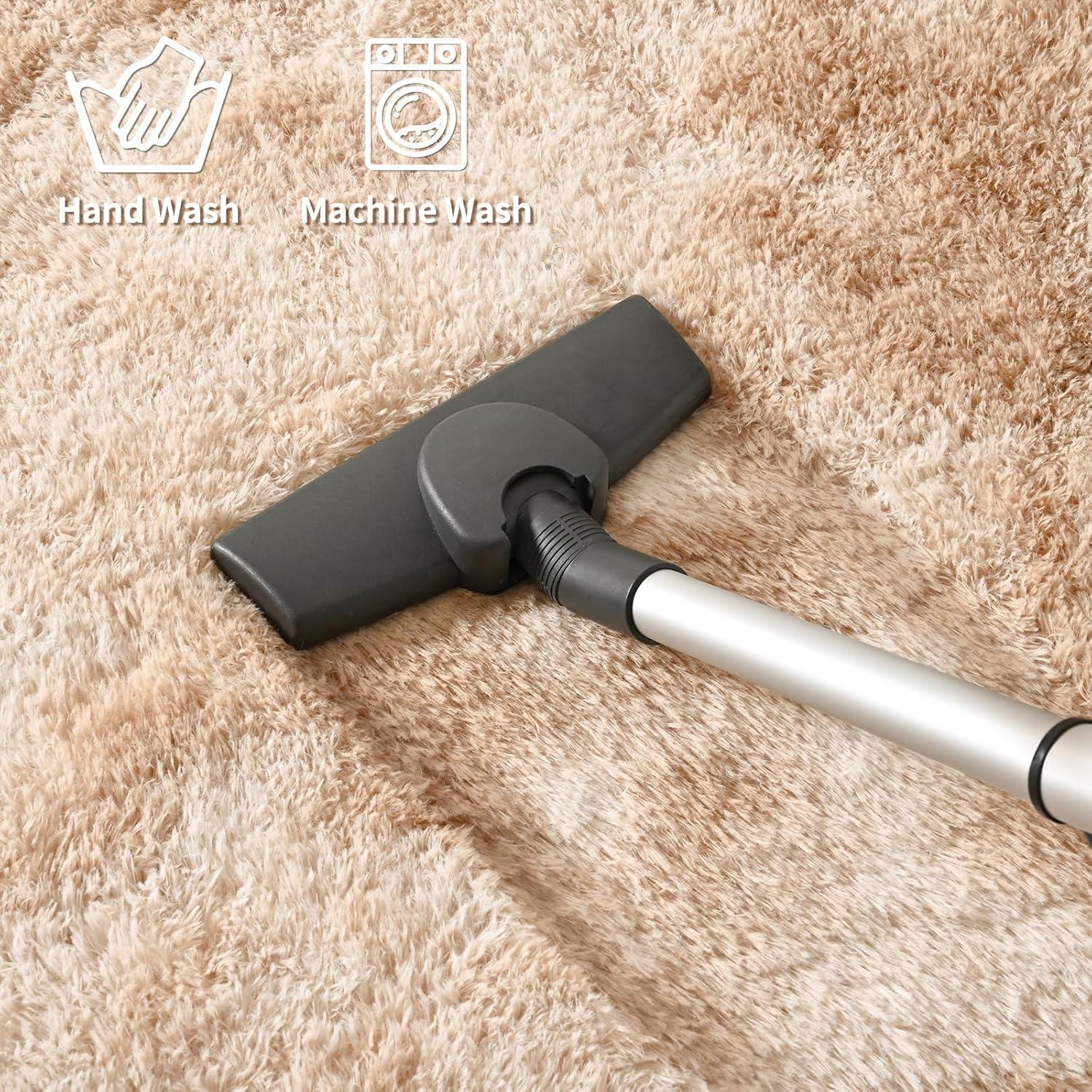 FlyDOIT Large Area Rugs for Living Room, 5x8 Feet Tie-Dyed Beige Shaggy Rug Fluffy Throw Carpets, Ultra Soft Plush Modern Indoor Fuzzy Rugs for Bedroom Girls Kids Nursery Room Dorm Home Decor