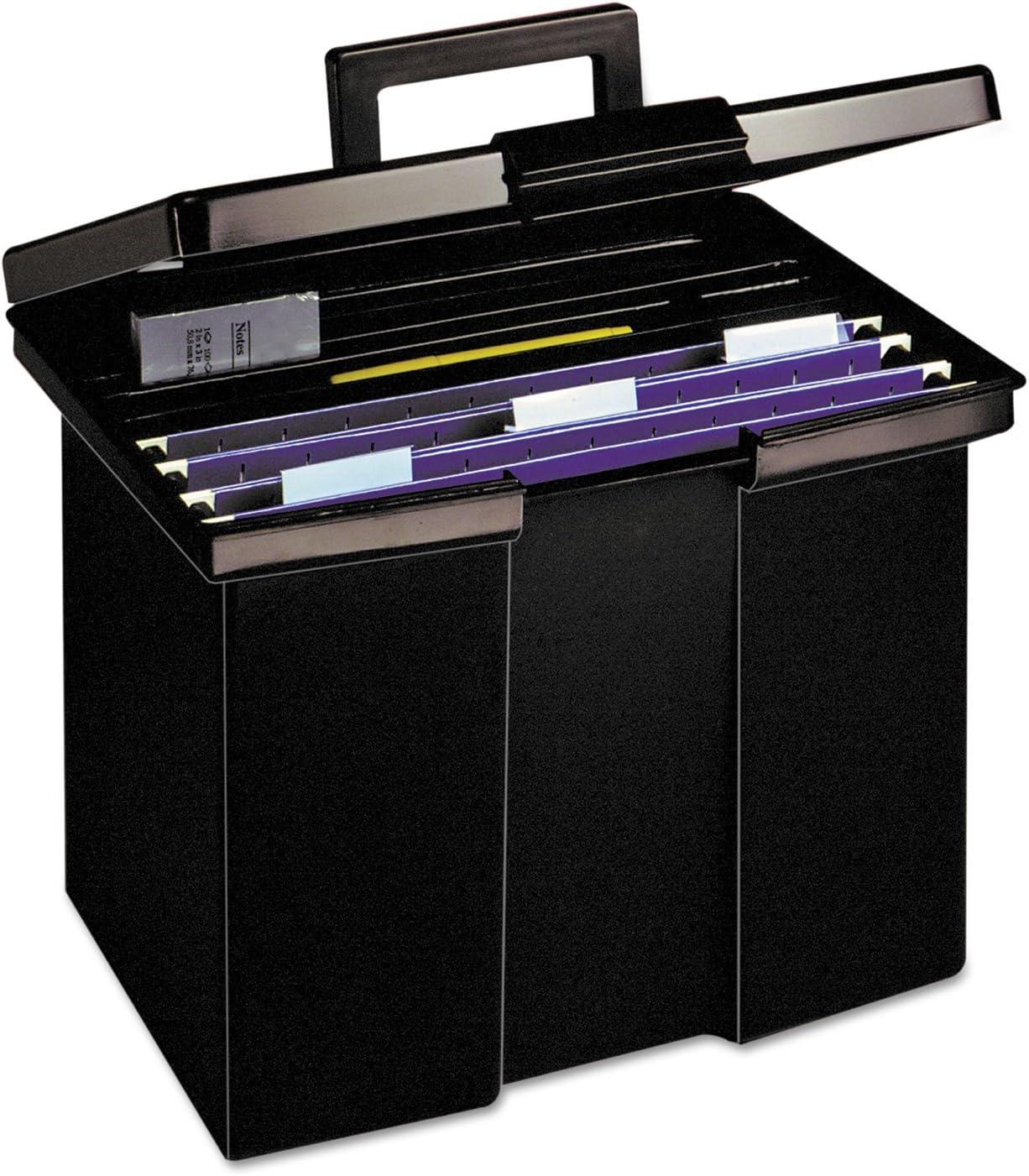 Pendaflex Portable File Storage Box, 10-7/8 x 13-1/2 x 10-1/4 Inches, Black