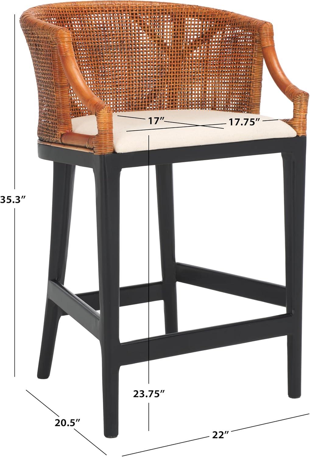 Brando Counter Stool - BST4000 - Natural/White Washed - Safavieh