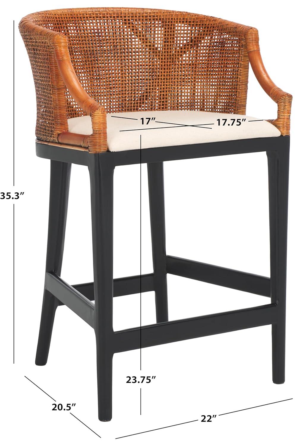 Brando Counter Stool - BST4000 - Natural/White Washed - Safavieh