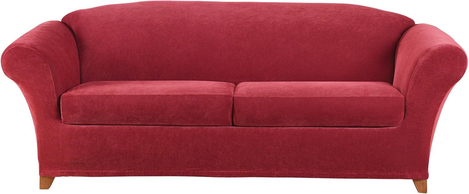 Garnet Stretch Pique Sofa Slipcover with Cushion Covers