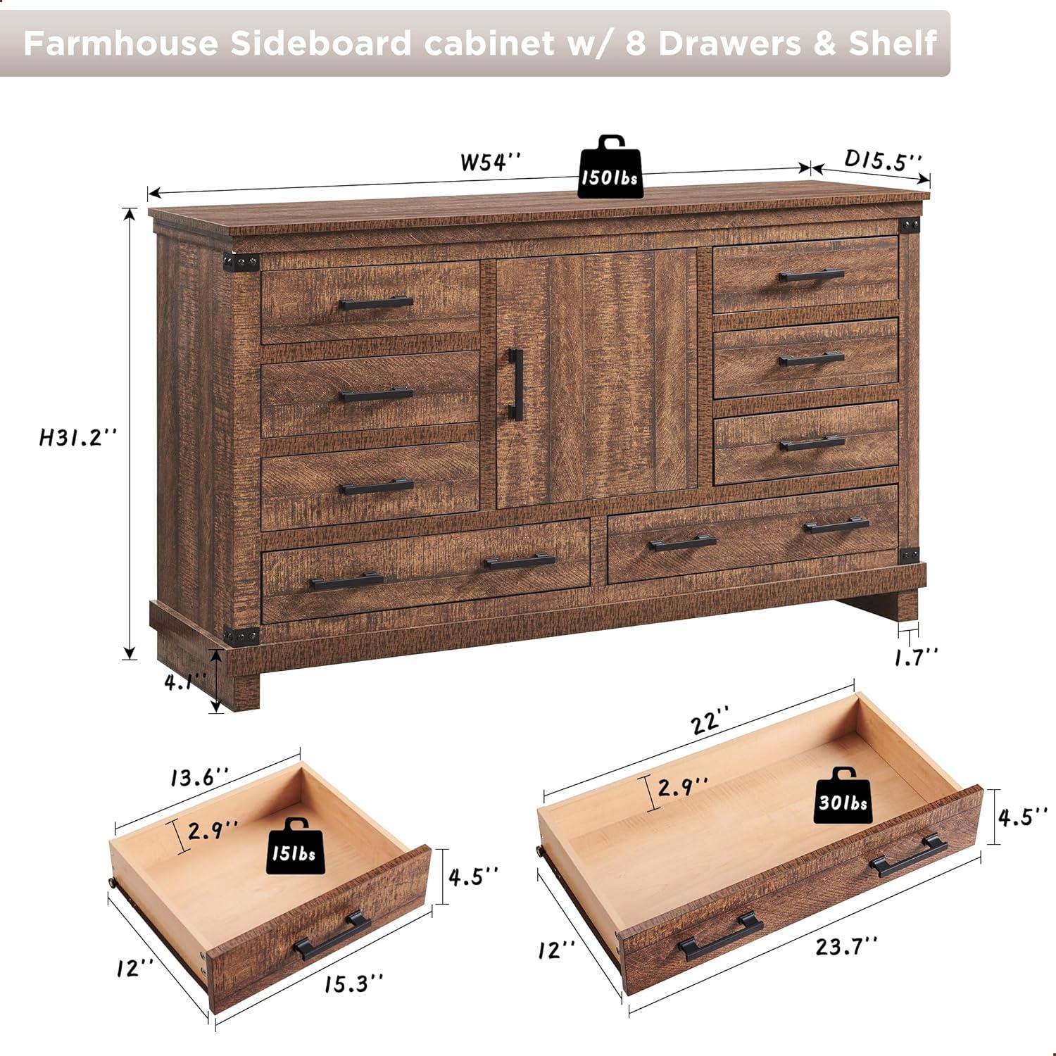 Nightstand with Charging Station & 2 Drawers, Farmhouse 18" Wide Night Stand, Rustic End Table for Bedroom, Reclaimed Barnwood