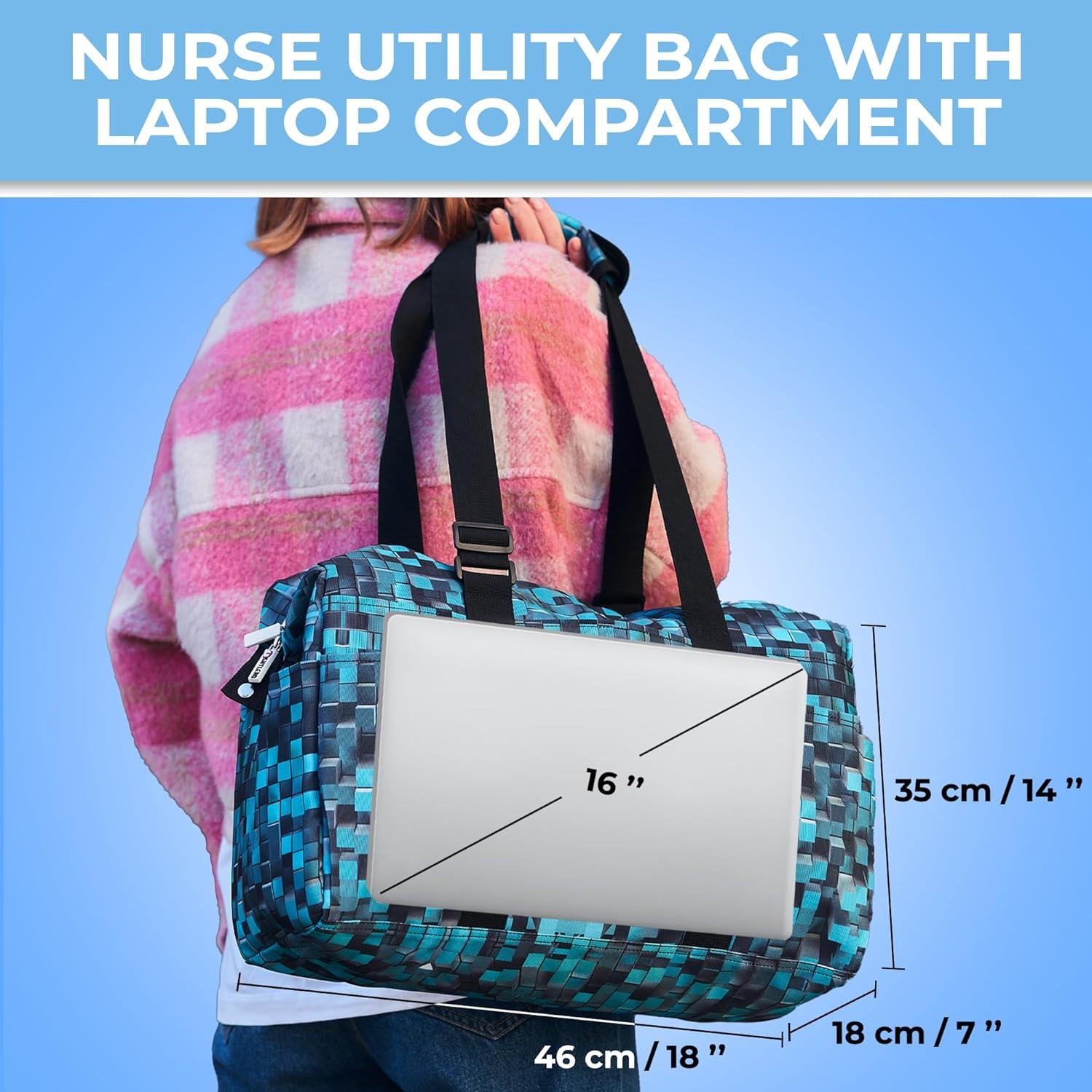 SHYLERO Nurse Bag with 21 Pockets - Big, Waterproof Medical Utility Tote for Daily Use