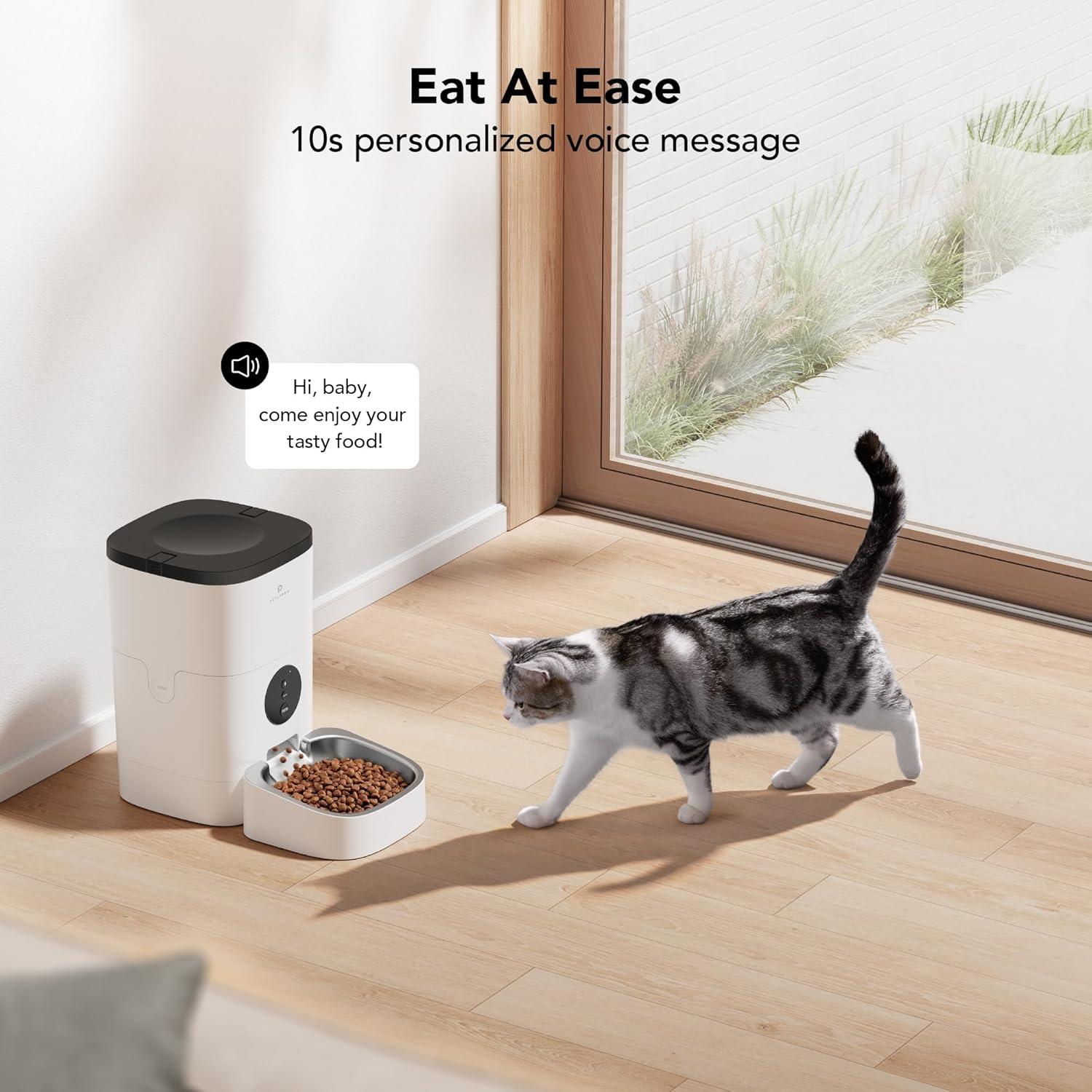 WiFi Automatic Pet Feeder with Stainless Steel Bowl, 4L