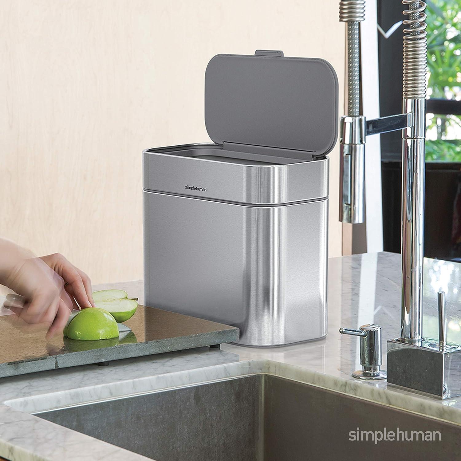 Simplehuman 4 Liter Compost Caddy, Brushed Stainless Steel