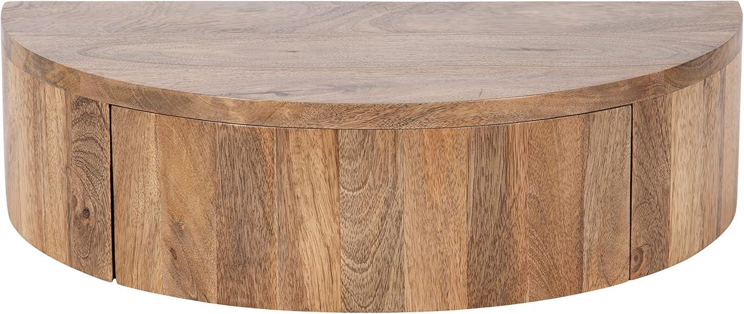 Kate and Laurel Reid Half Circle Wood Floating Side Table, 20x11x6, Natural