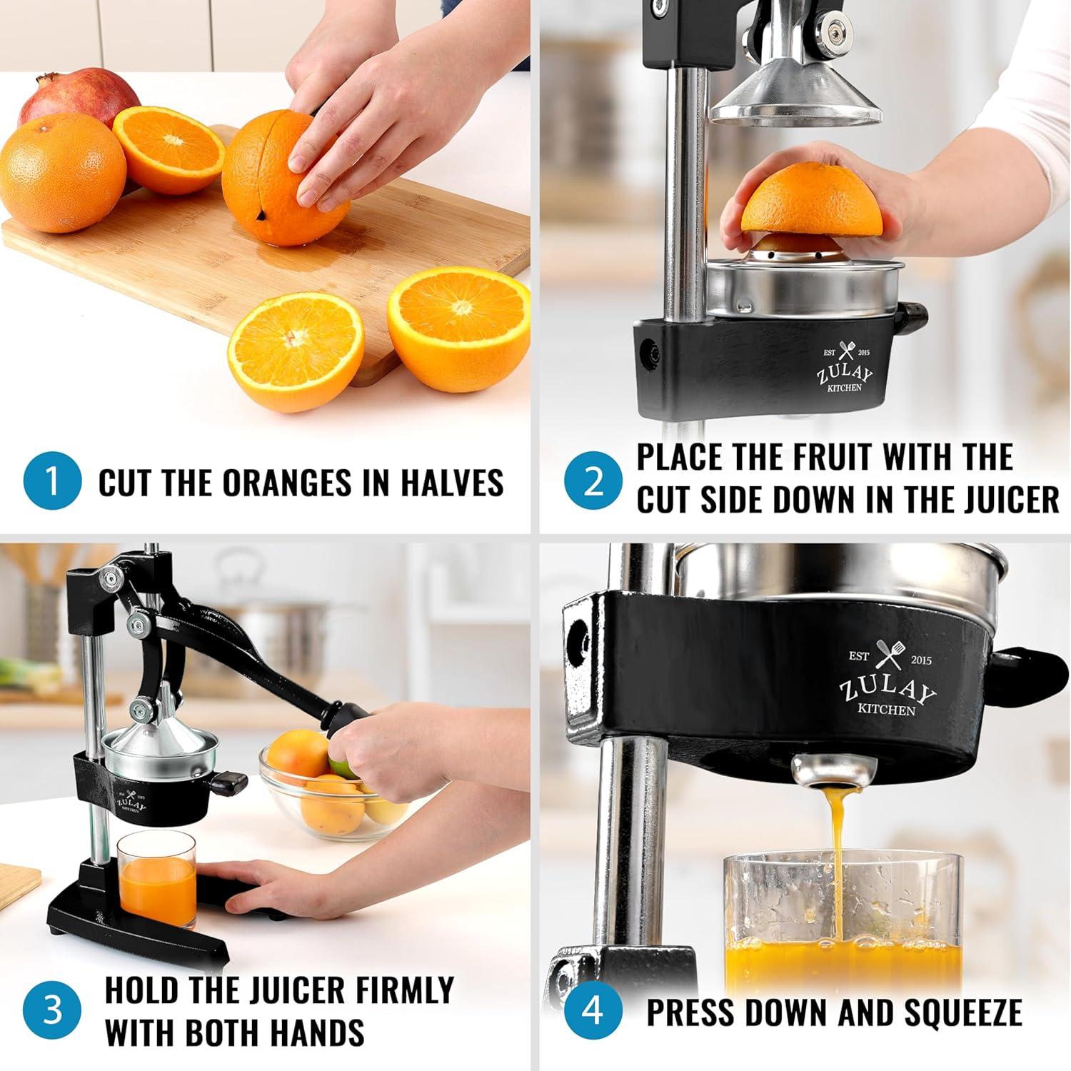 Zulay Kitchen Zulay Kitchen Citrus Complete Set Manual Citrus Press Orange Squeezer & 2-in-1 Metal Lemon Squeezer