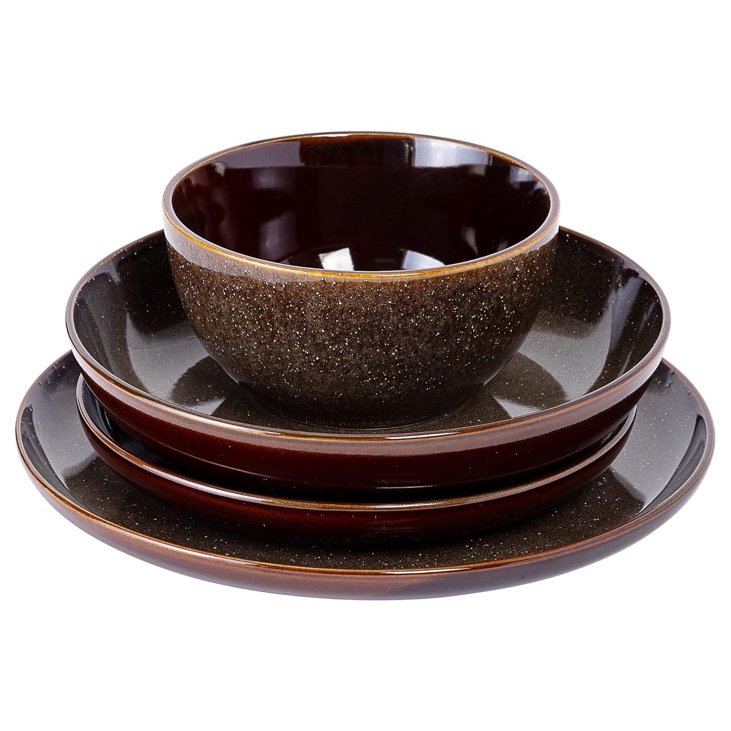 Gibson Elite Edwina 16 Piece Doible Bowl Dinnerware Set