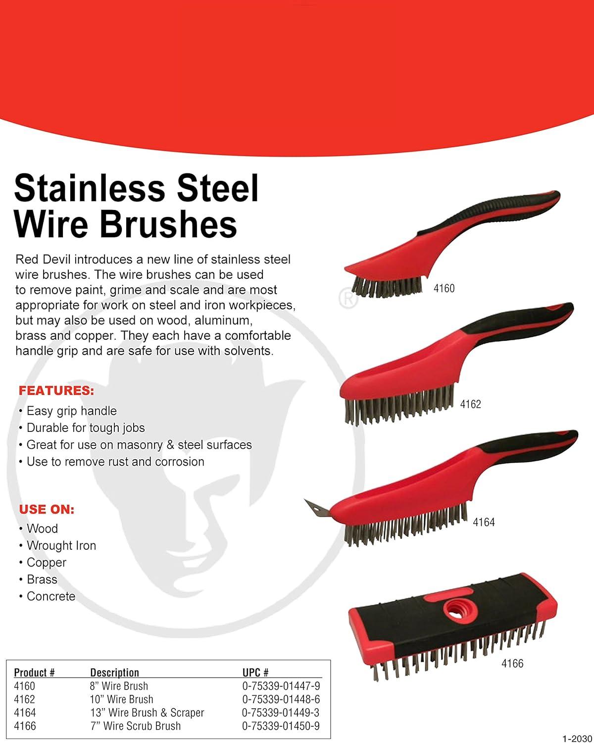 Red Devil 4162 10 in. Stainless Steel Wire Brush