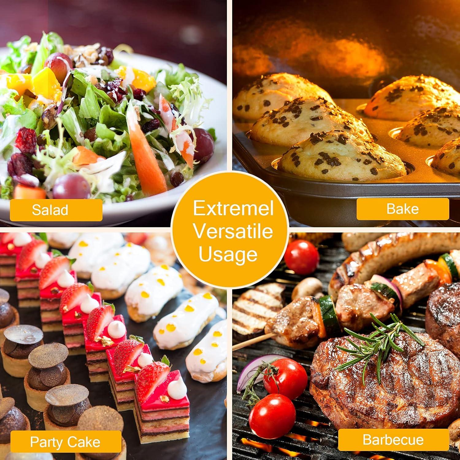 Zopeal 6 Pcs Bamboo Utensils for Cooking Wooden Toaster Tongs Long Kitchen Cooking Salad Tongs for Picking up Cheese Bacon Toast Cake Fruits Bread Spaghetti for Kitchen Women Men